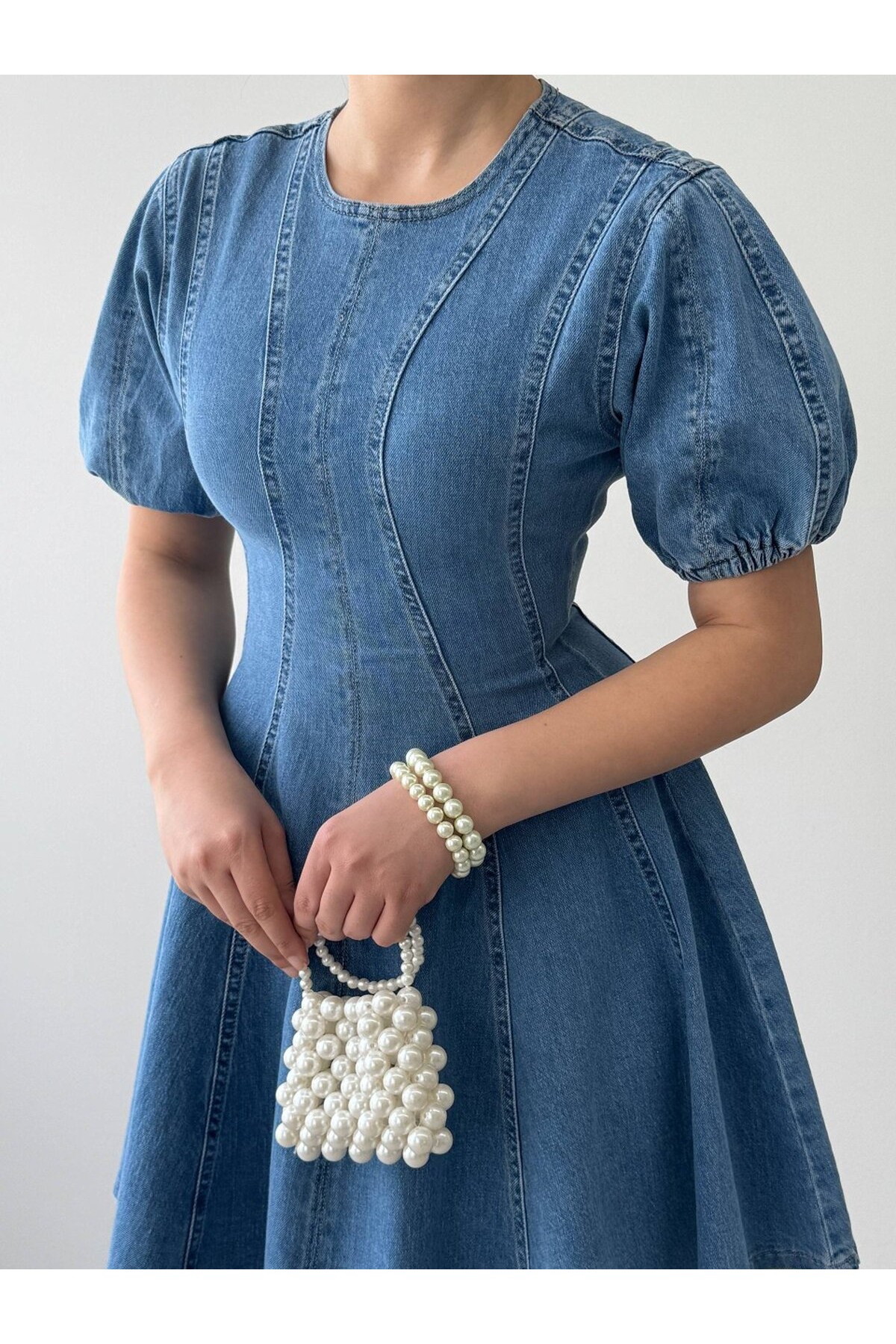 Viva Denim Elbise ETK-9824-koyu-mavi