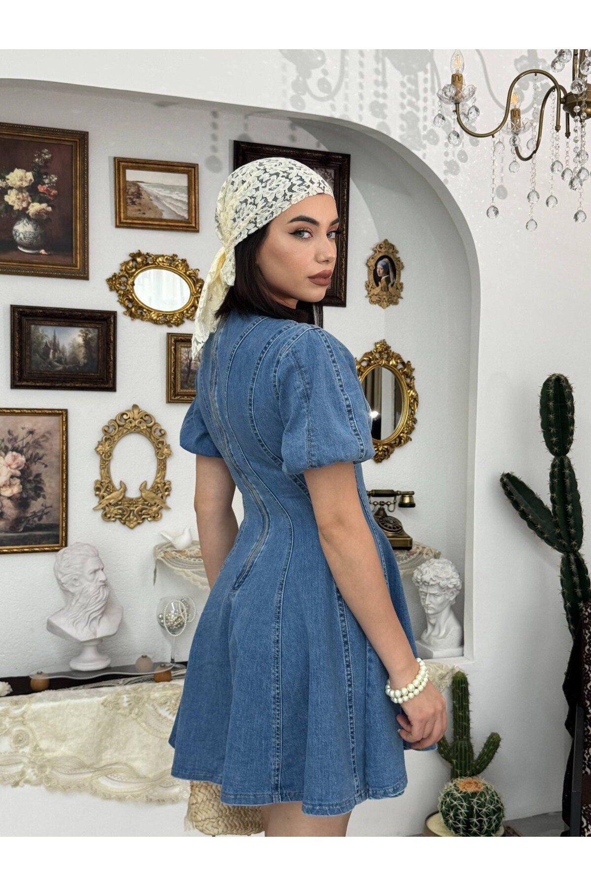 Viva Denim Elbise ETK-9824-koyu-mavi