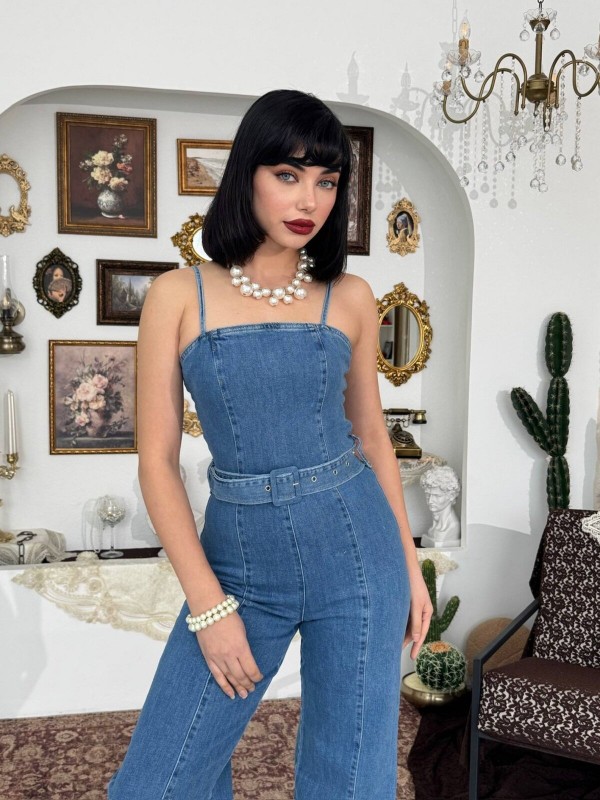 Slupe Kemer Detaylı Tulum ETK-9830-koyu-mavi