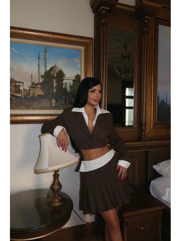 Kahverengi Portela Alt Üst Takım kahverengi̇