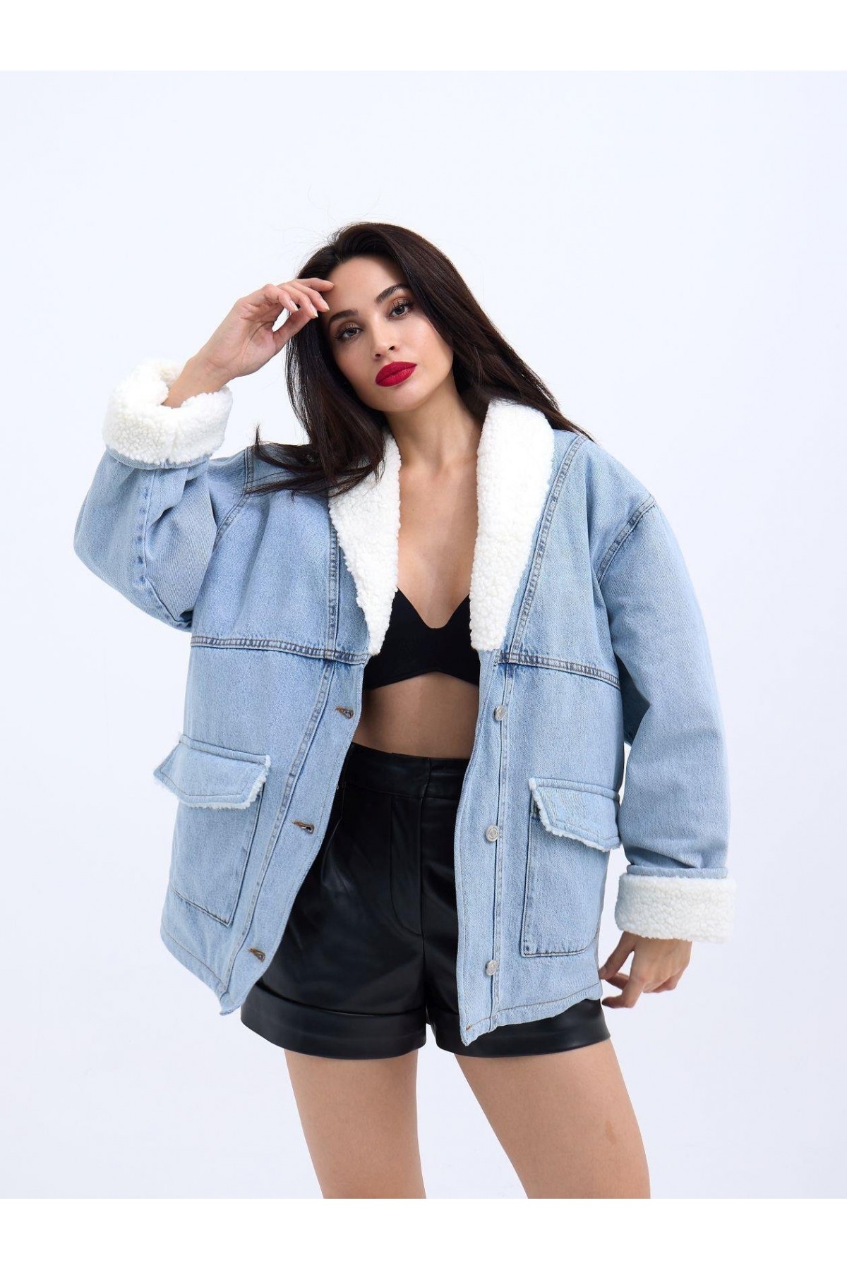 5674 جاكيت جينز 5674-أزرق