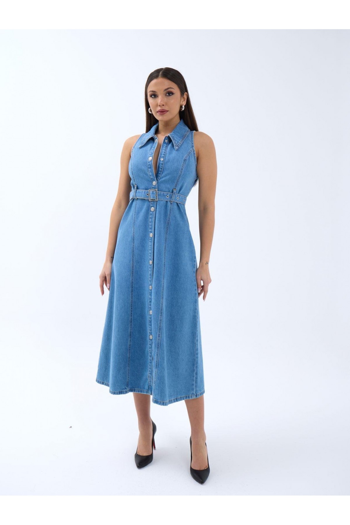 6969 DENIM DRESS-BLUE