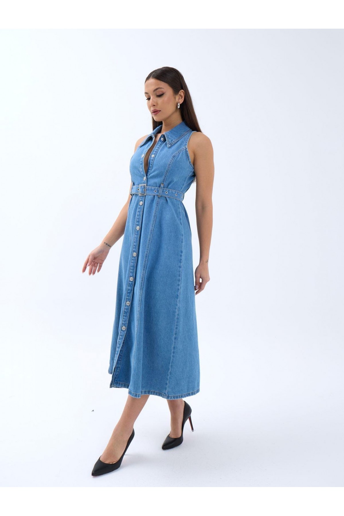 6969 DENIM DRESS-BLUE