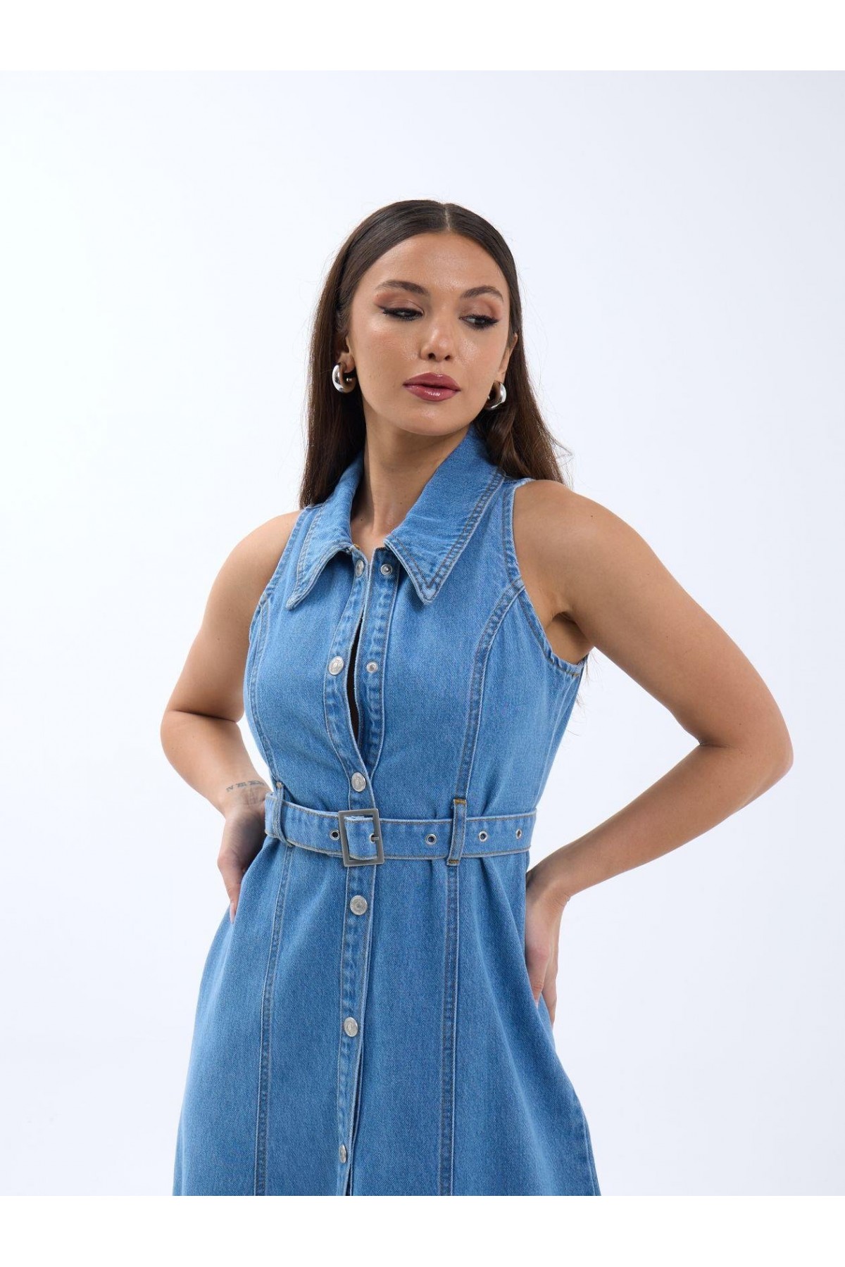 6969 DENIM DRESS-BLUE
