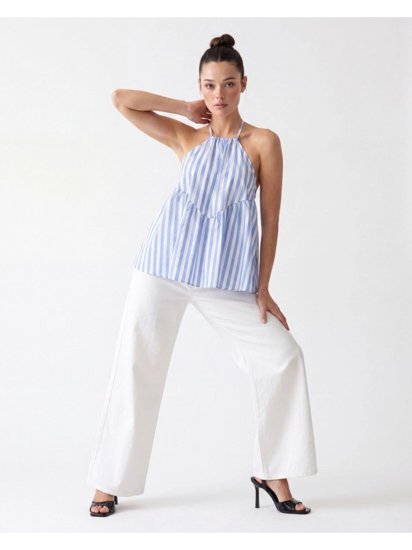 7139 BLUZ-NEW YORK ÇİZGİLİ