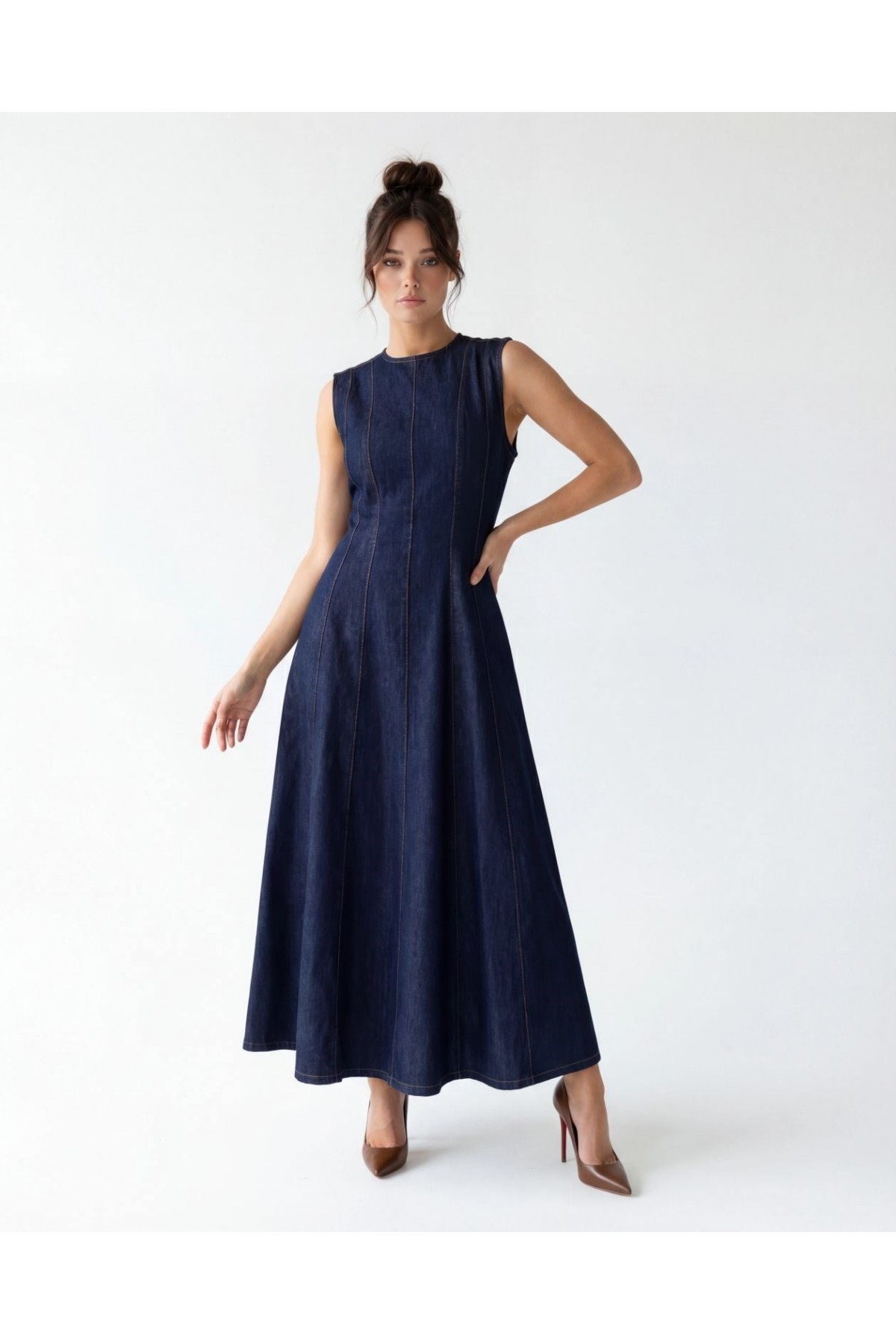 7601 KOT ELBİSE-DARK BLUE