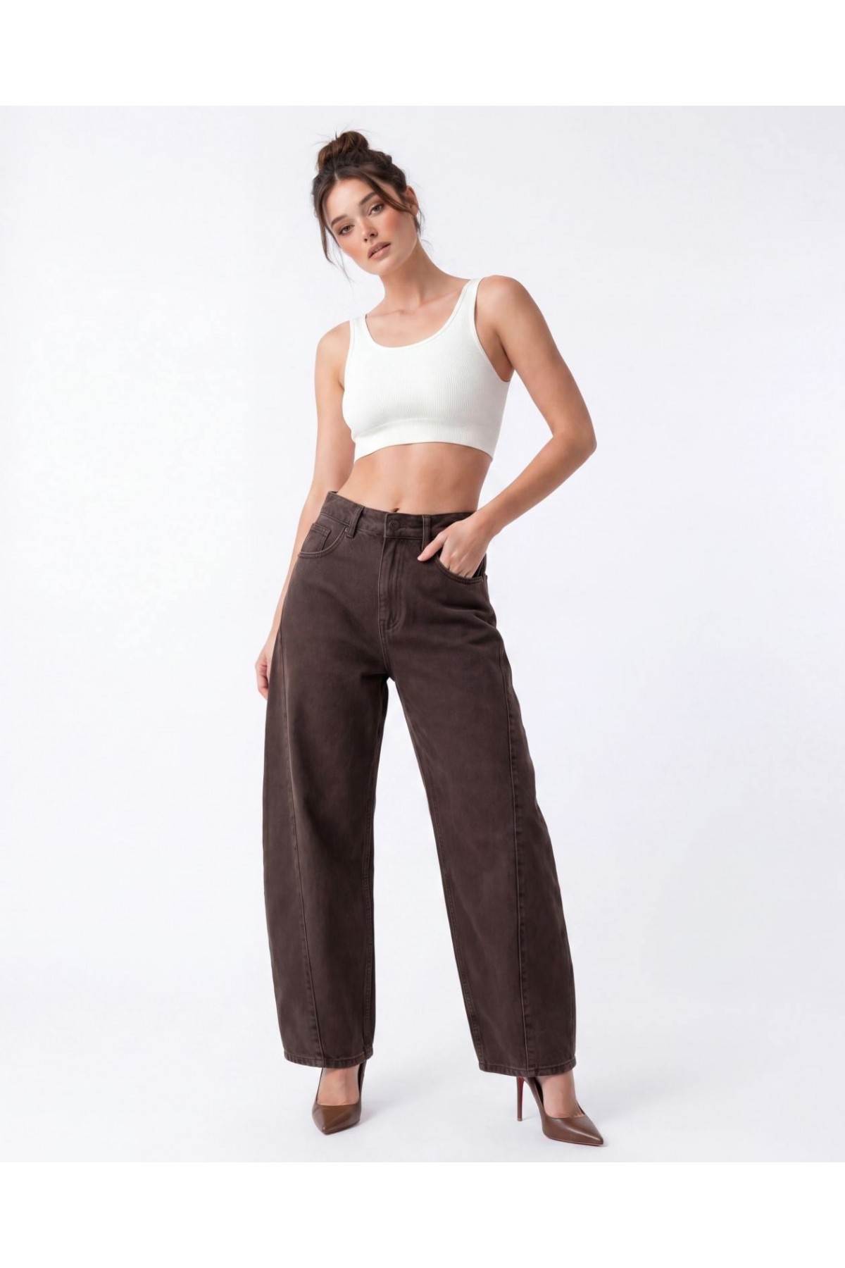 7612 KOT PANTOLON-DARK BROWN