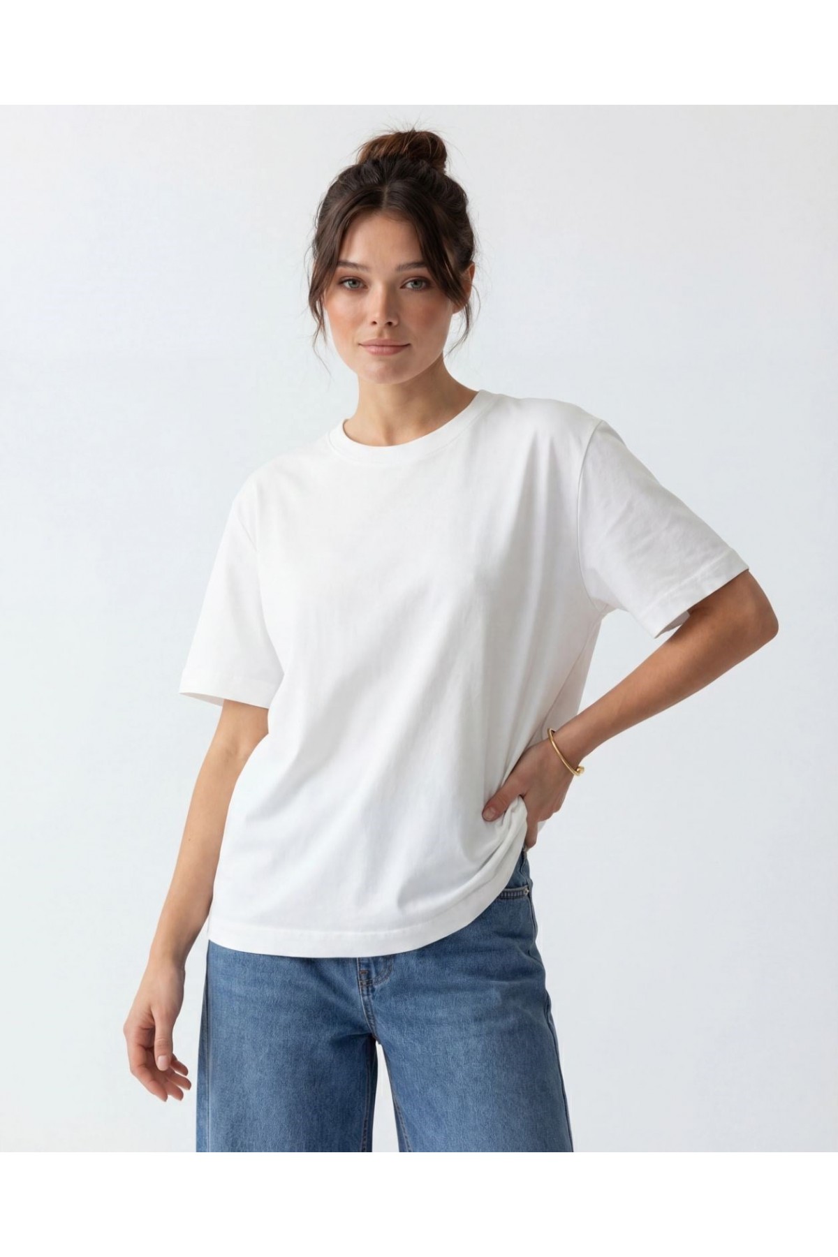 7672 T-SHİRT-EKRU