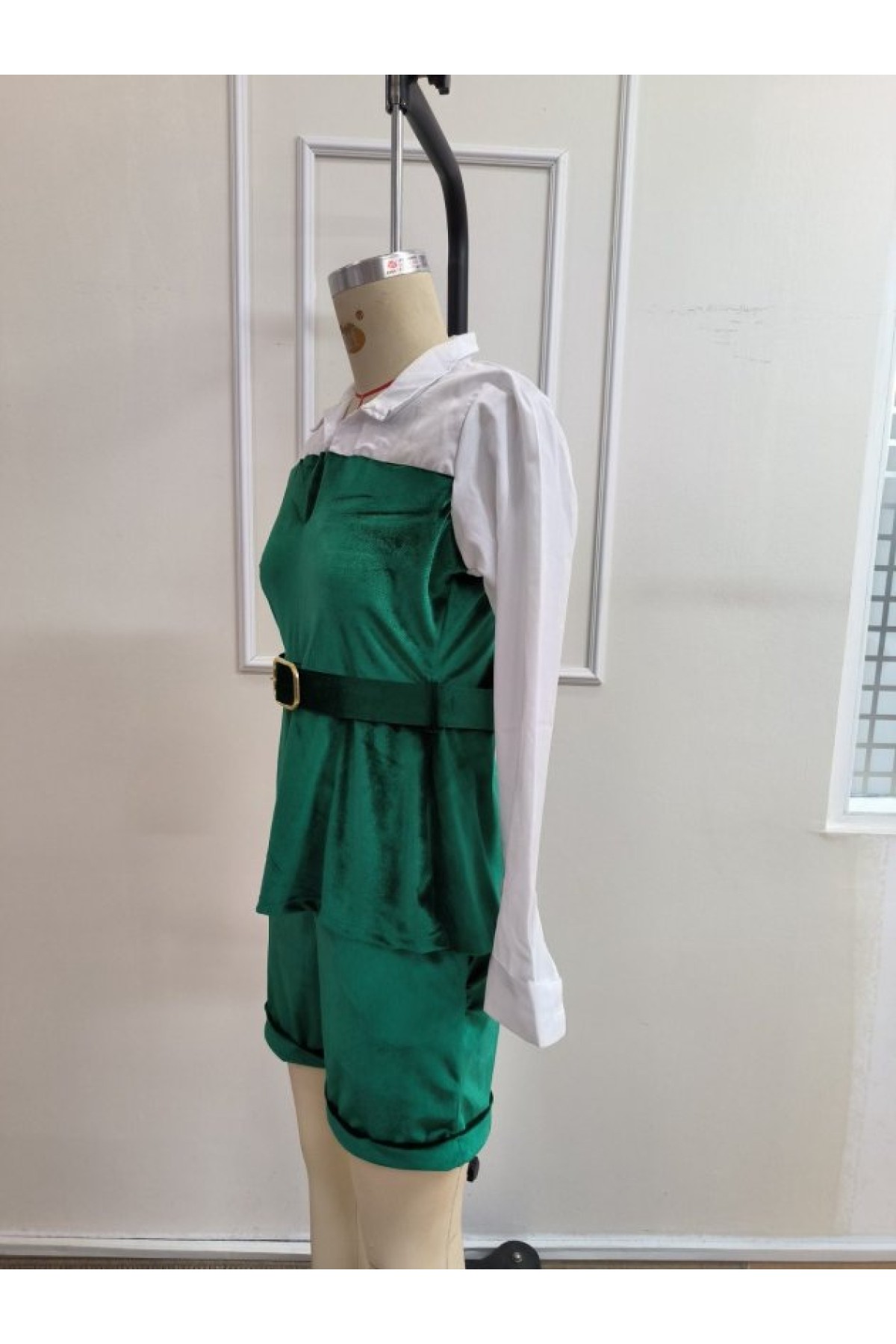 Kadın Uzun Kollu Yakalı Trikoton Ve Kadife Kemersiz Bluz Ve Kadife Short Ikili Takım, 39443
