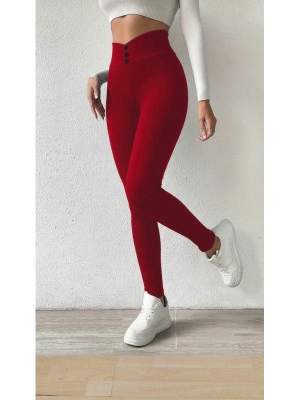 Women's High Waist Buttoned Diving Leggings, 29454