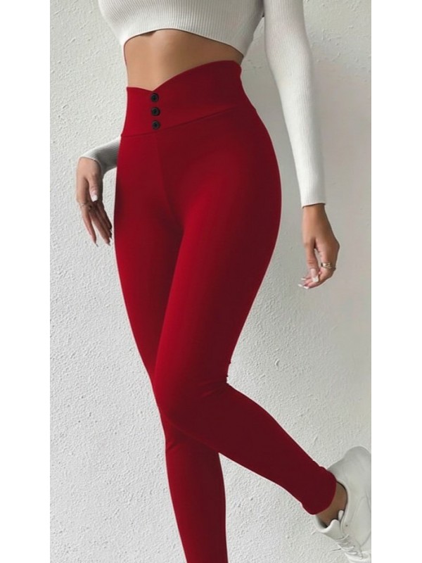 Women's High Waist Buttoned Diving Leggings, 29454