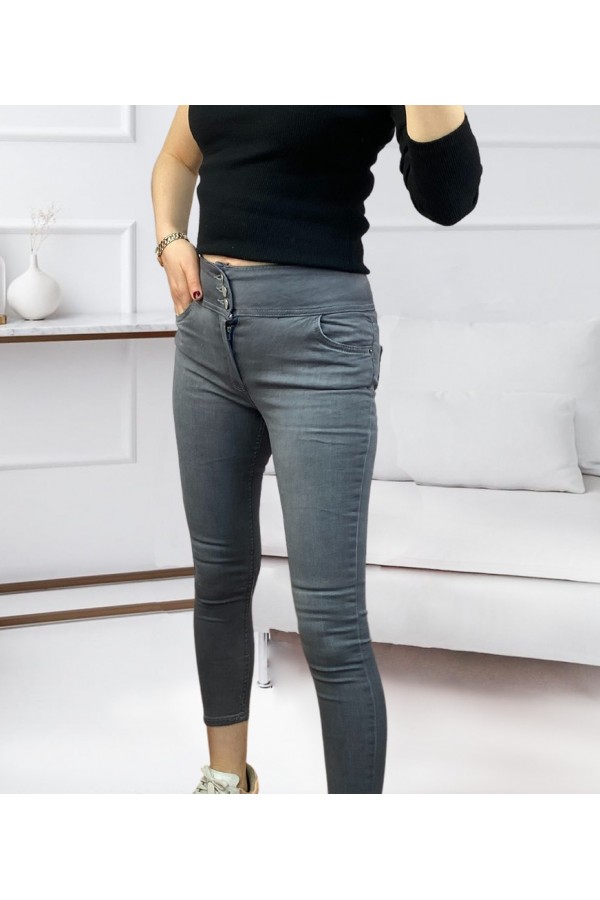 Yüksel Bel Likralı Kot Pantolon (Gri), 5404