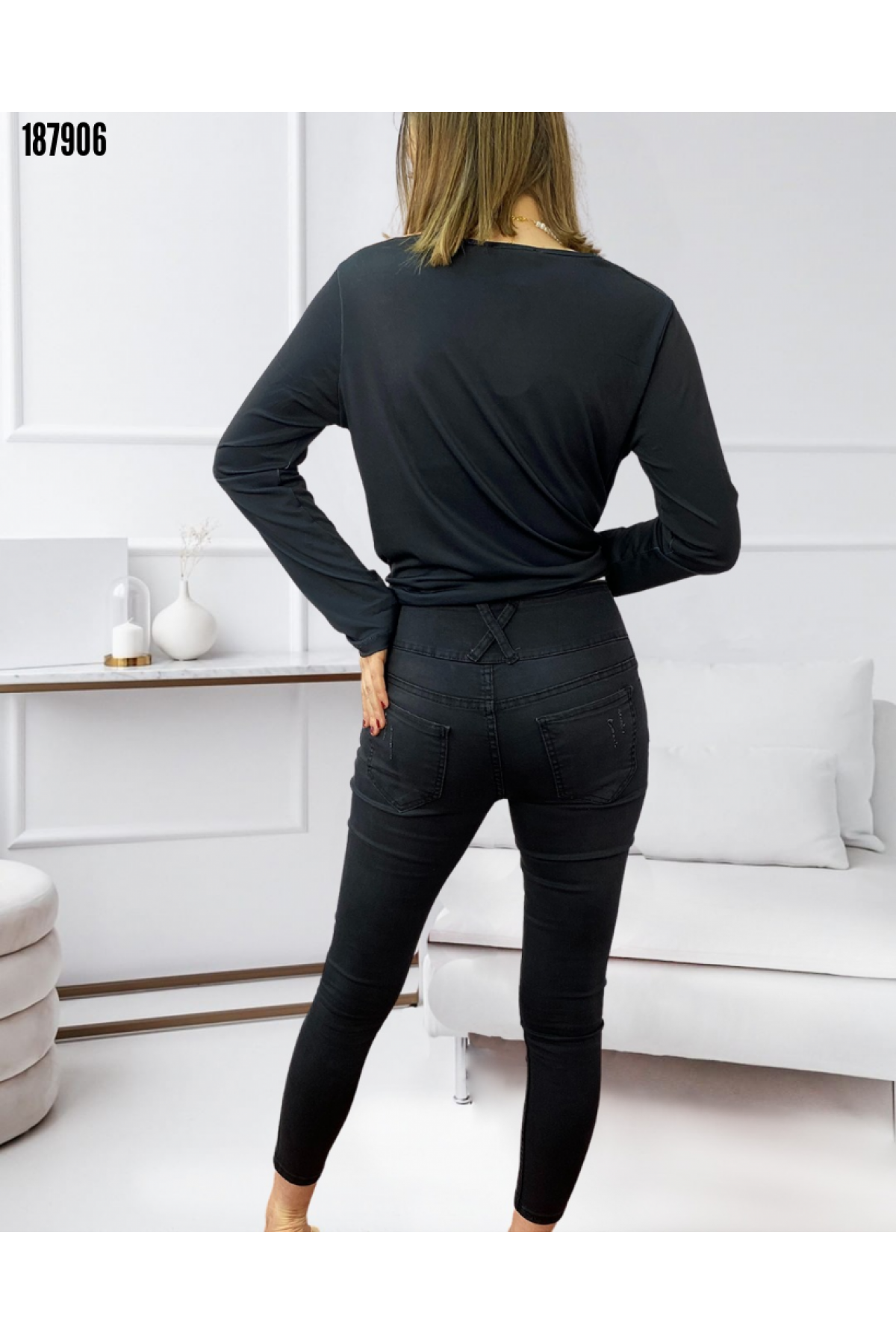 Yüksek Bel Likralı Kot Pantolon, 38339