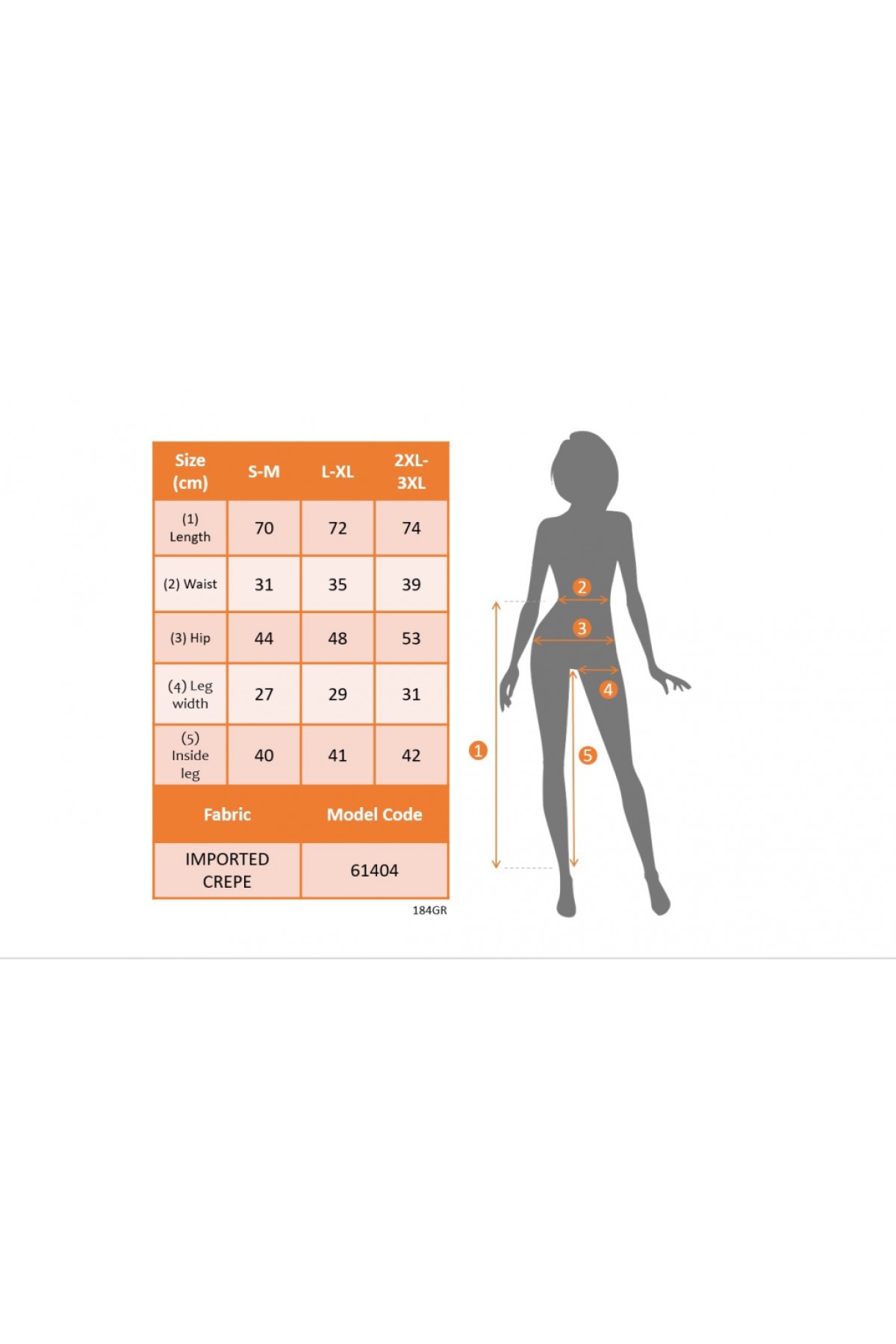 Women's High Waist Side Buttoned Short Imported Crepe Trousers, 24409