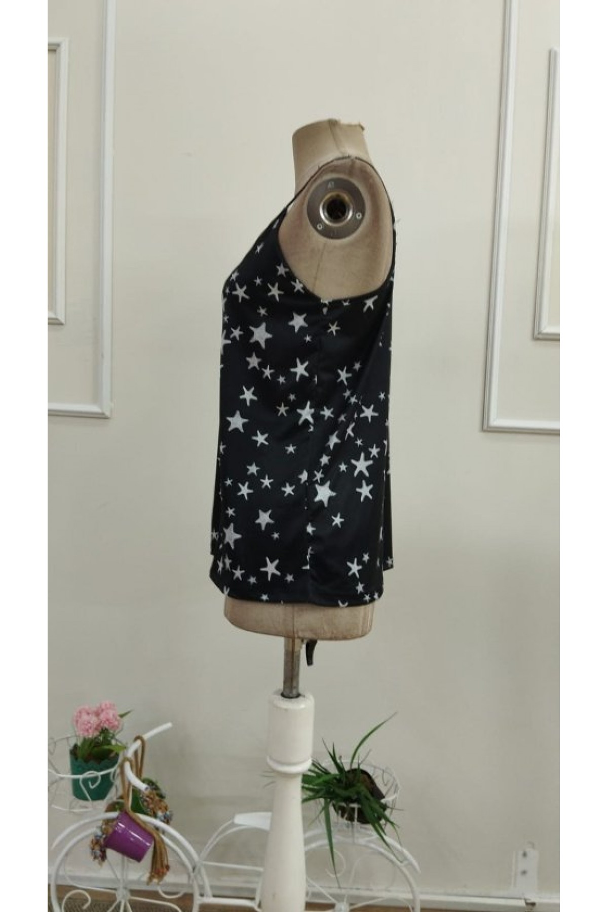 Kadın Tek Omuzdan Askılı şerit Detaylı Düğmeli Viskon Bluz, 33384