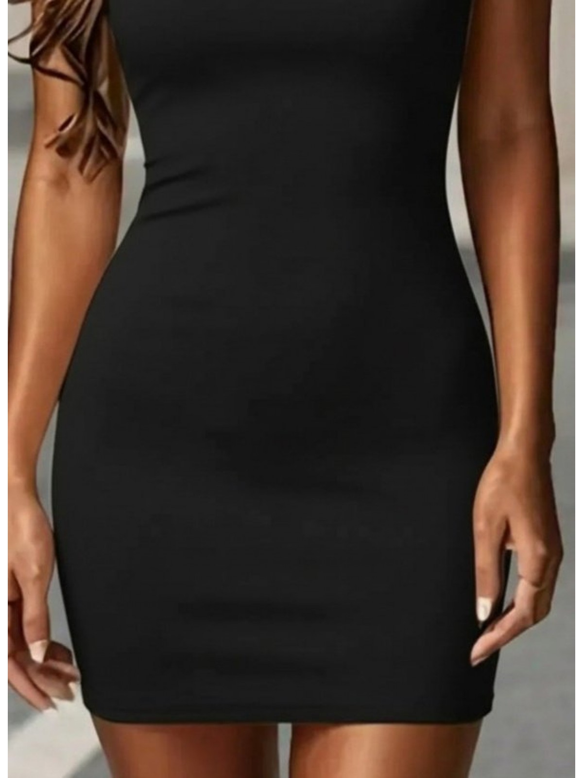 Kadın Askılı Yuvarlak Yakalı Kısa Dalgıç Elbise, 31034