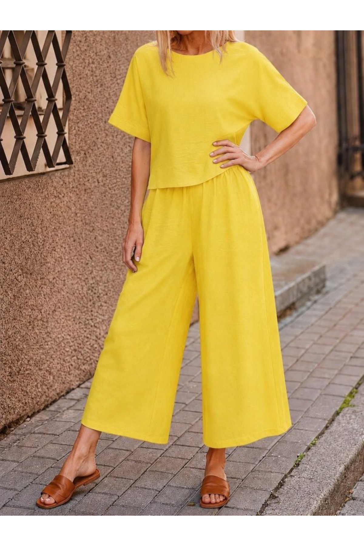 Kadın Kısa Kollu Kayık Yakalı Bluz Ve Pantolon Ikili Takım, 35738