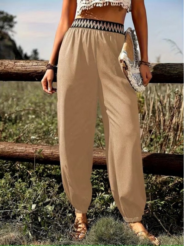 Kadın Yüksek Bel Beli Lastikli Dökümlü Ve Beli şeritli Pera Pantolon , 37381