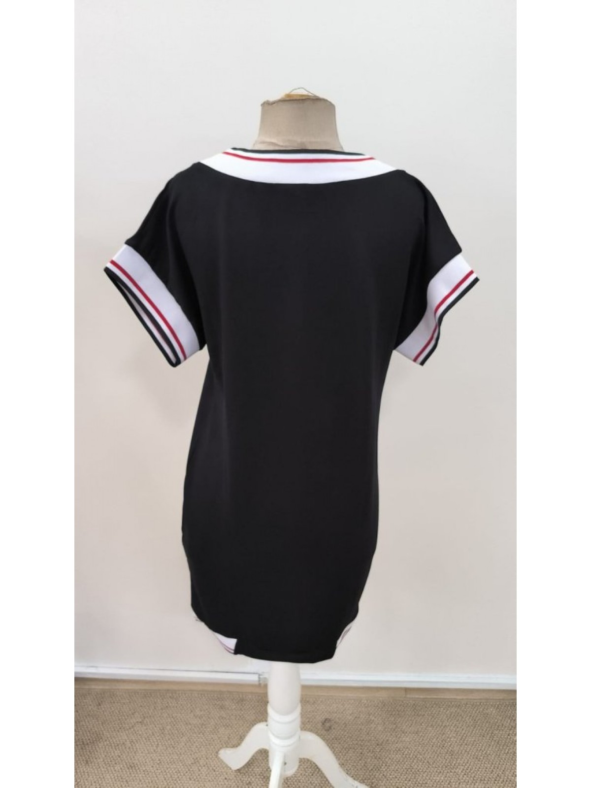 Kadın Kısa Kollu V Yakalı Kısa Viskon Iki Iplik Elbise , 31057