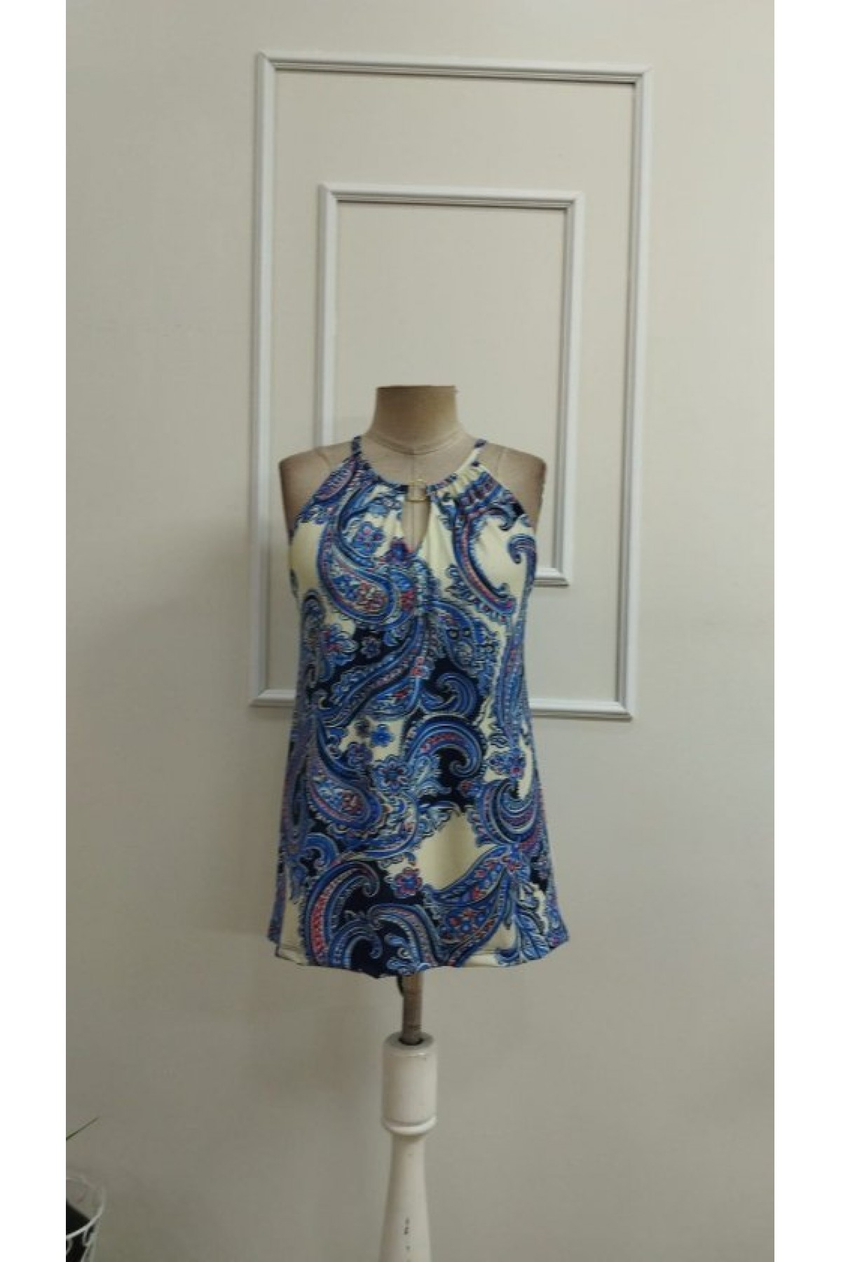 Kadın Uzun Kollu Boyundan Halka Detaylı Leopar Süprem Bluz , 33424