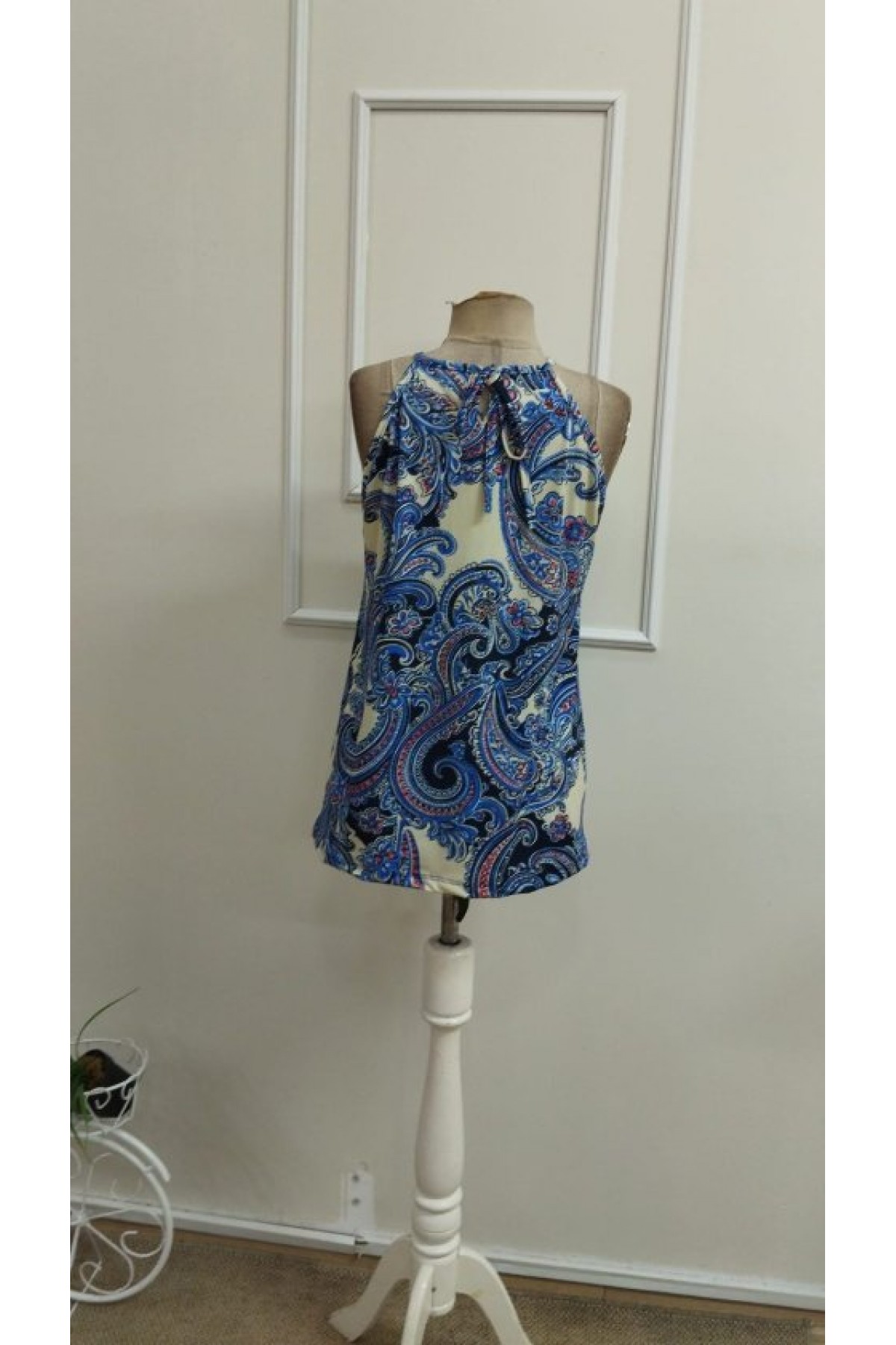 Kadın Uzun Kollu Boyundan Halka Detaylı Leopar Süprem Bluz , 33424