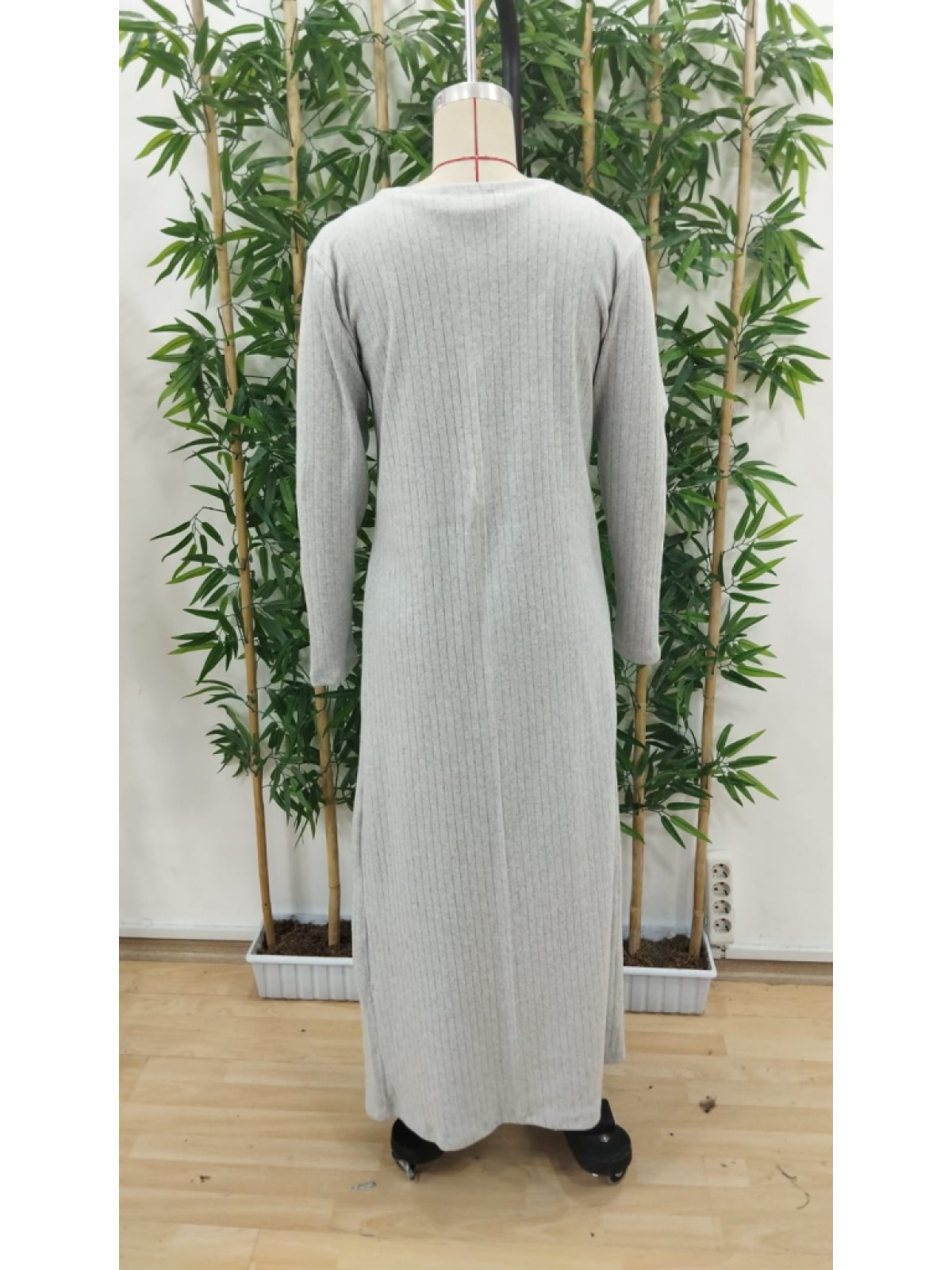 Kadın Yuvarlak Yaka Askılı Krop Bluz Yüksek Bel Tayt Ve Uzun Hırka şardonlu Kaşkorse üçlü Takım , 27950