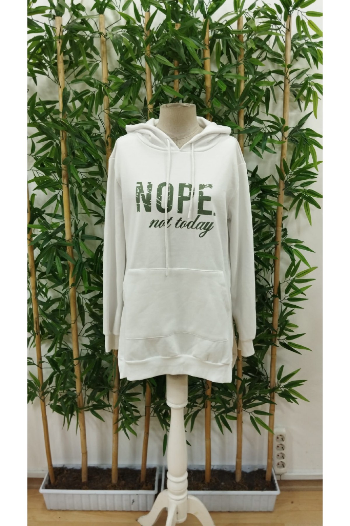 Women's Long Sleeve Hooded Lace-Up Viscose Two-Yarn Sweater, 23166
