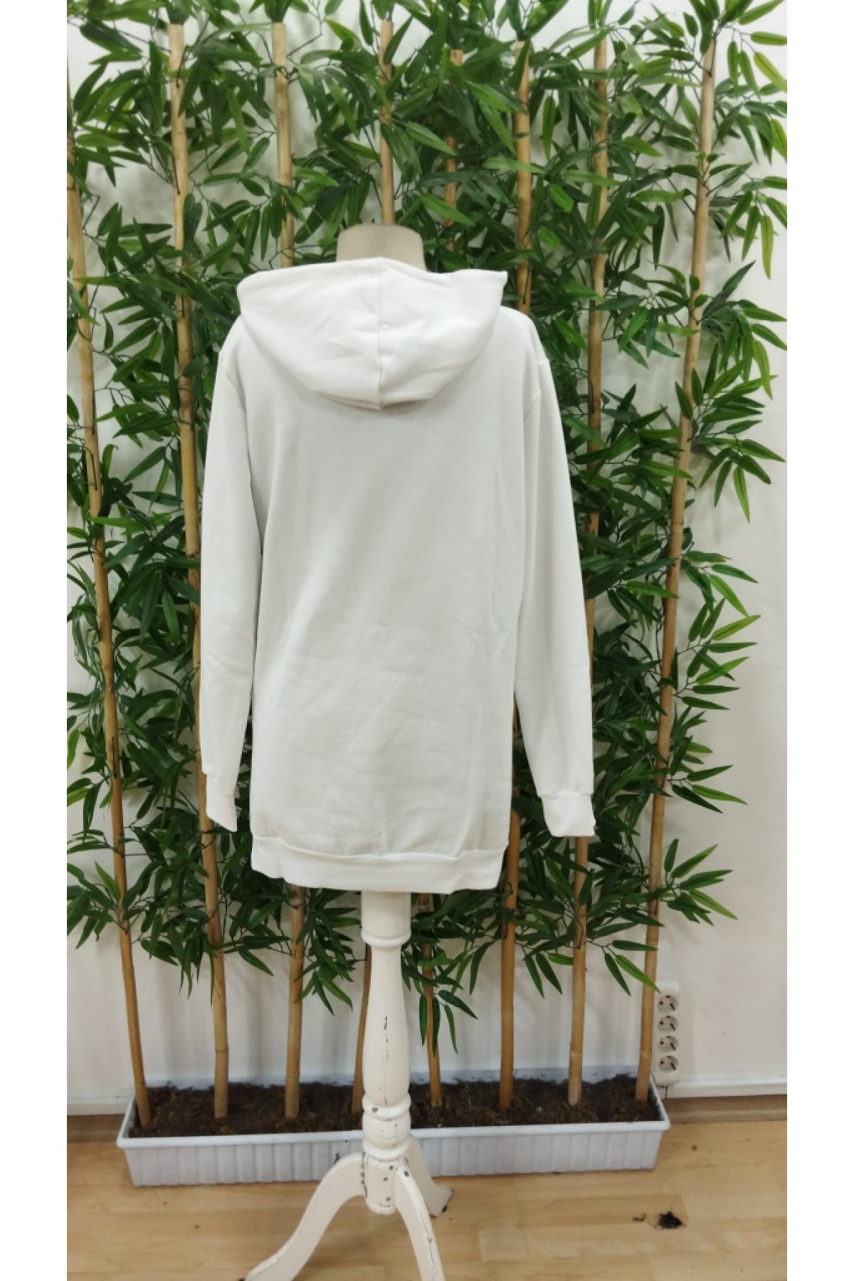 Women's Long Sleeve Hooded Lace-Up Viscose Two-Yarn Sweater, 23166