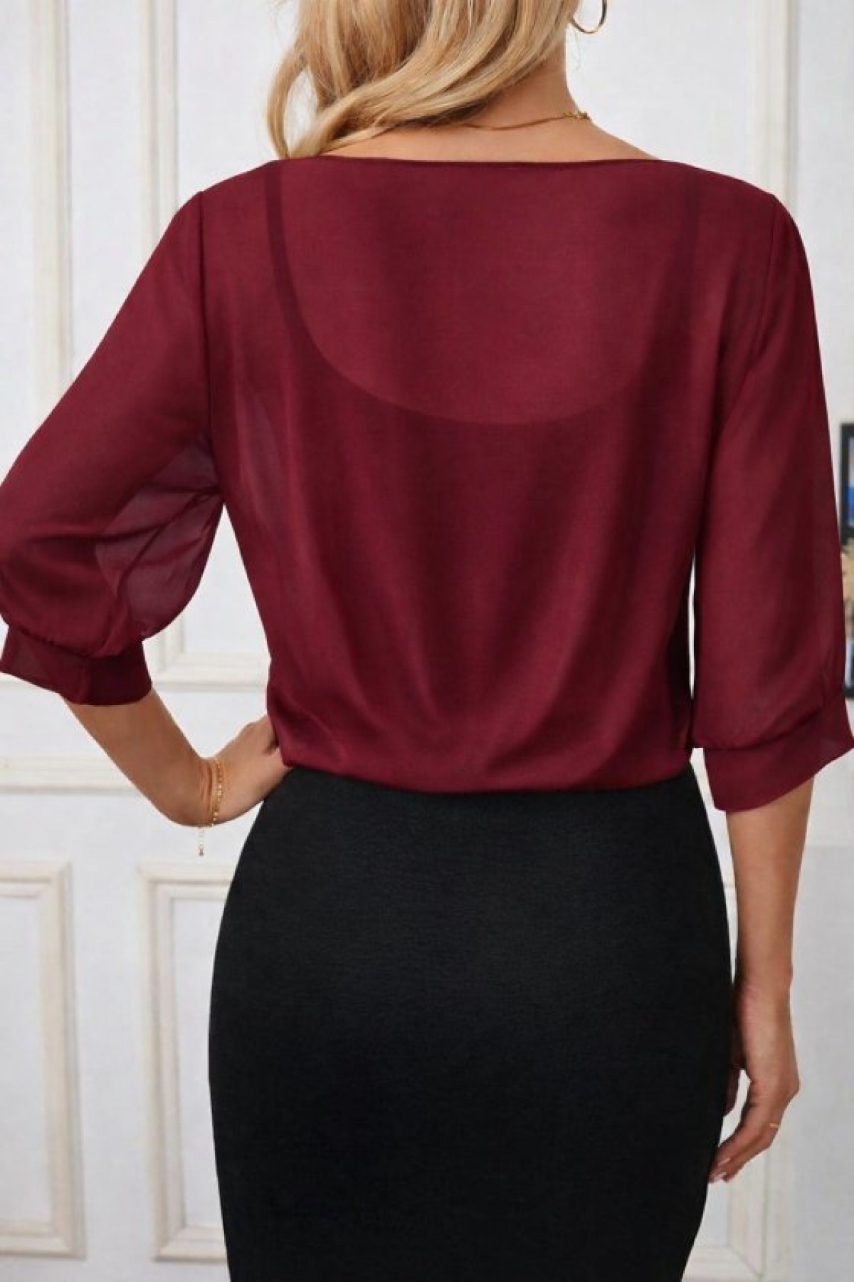 Kadın Fakir Kollu önden Bağlamalı Kısa şifon Bolero Ceket, 33506