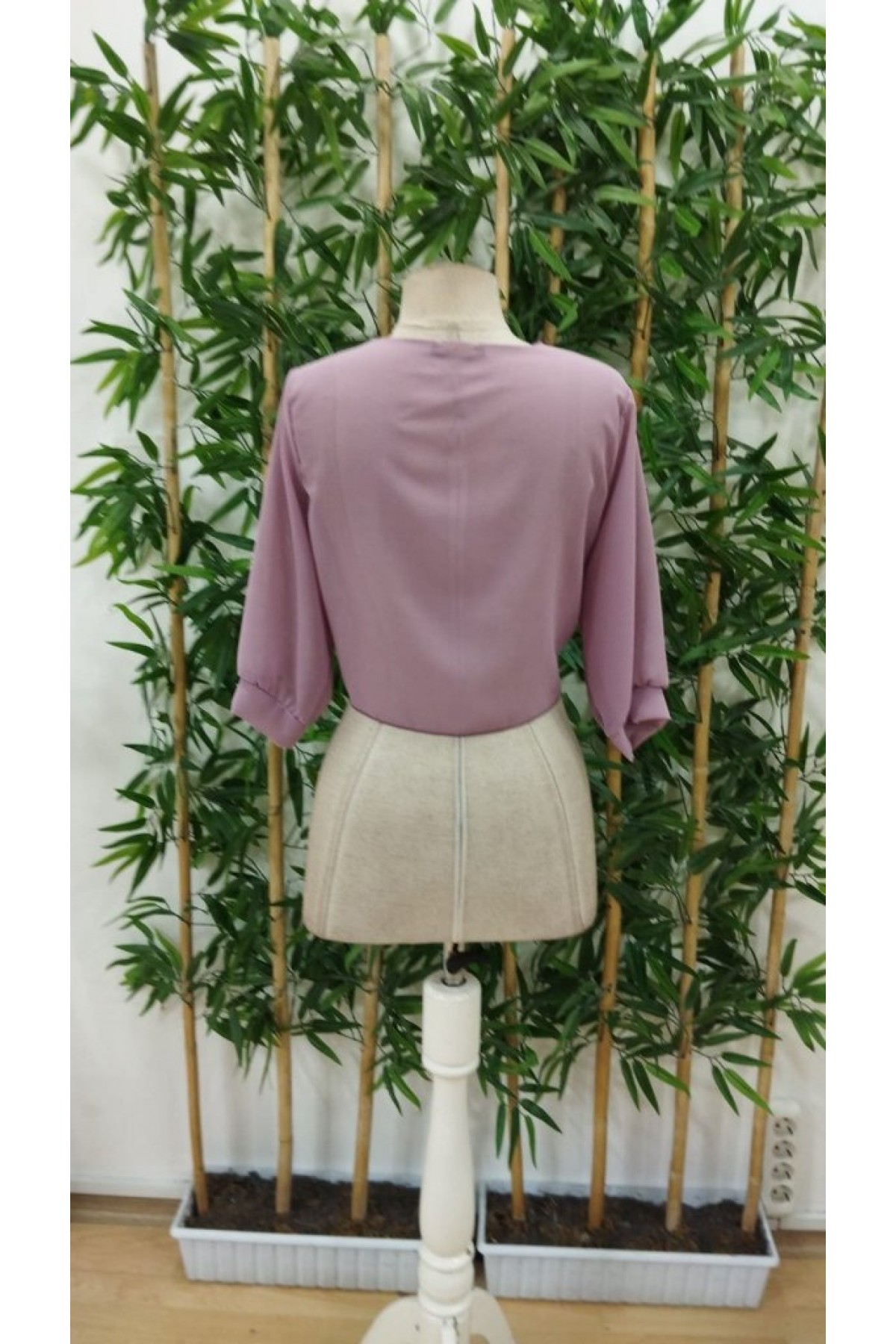 Kadın Fakir Kollu önden Bağlamalı Kısa şifon Bolero Ceket, 33505