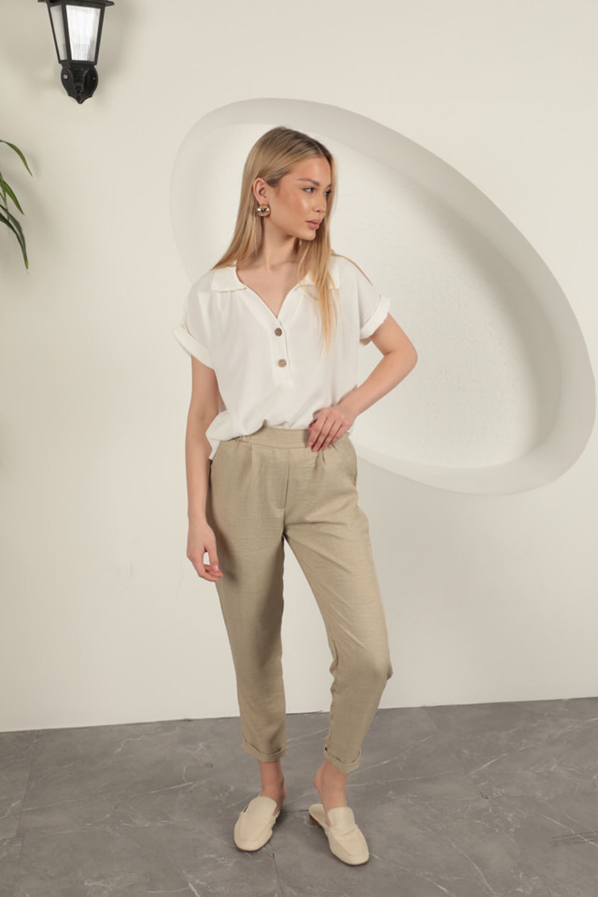 Sofia Linen Double Leg Women's Trousers