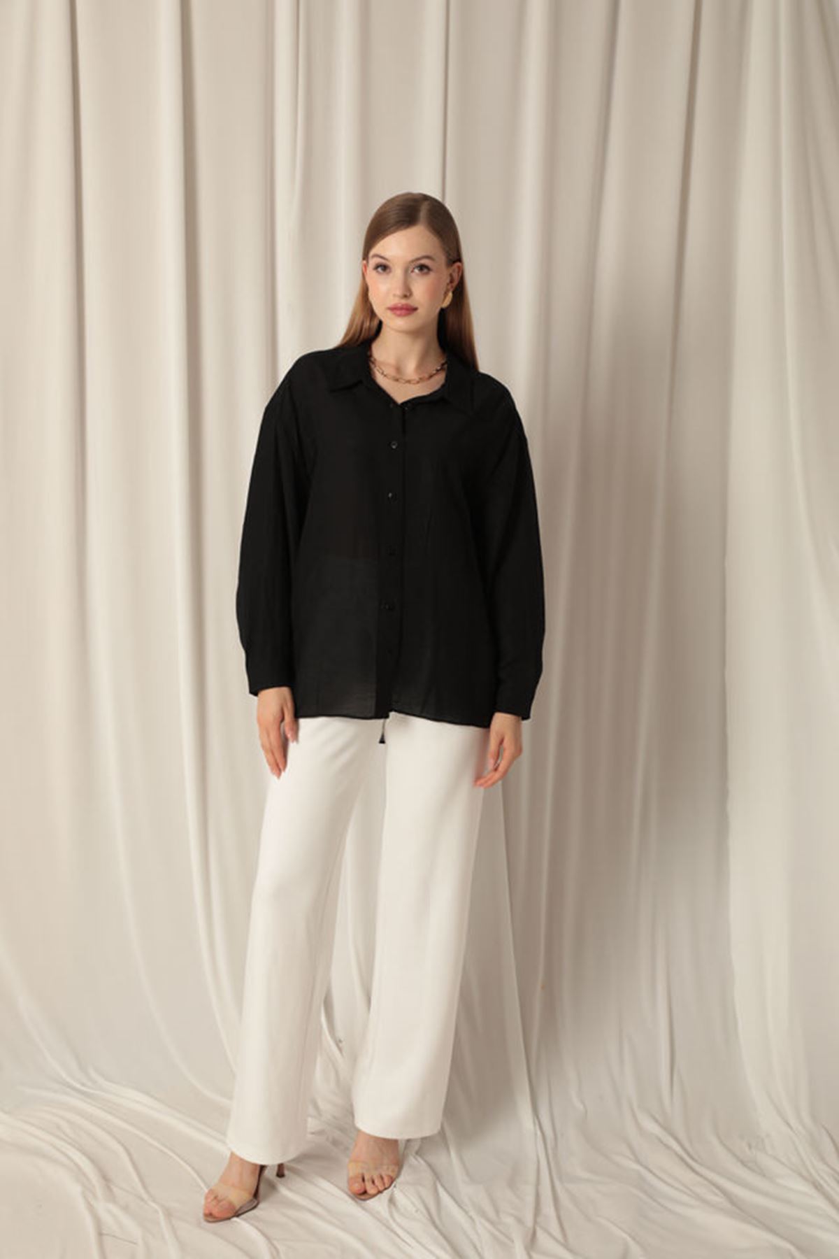 Aerobin Fabric Basic Women's Black Shirt