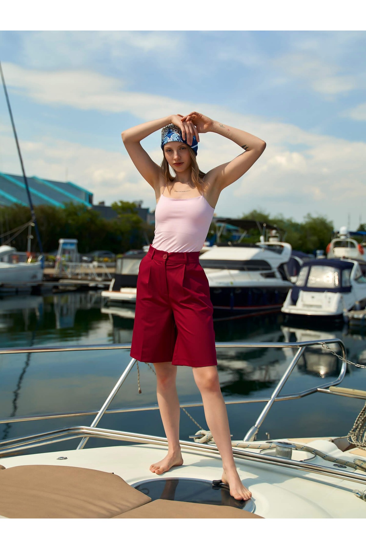 010745 PLEATED BERMUDA MODAL SHORTS