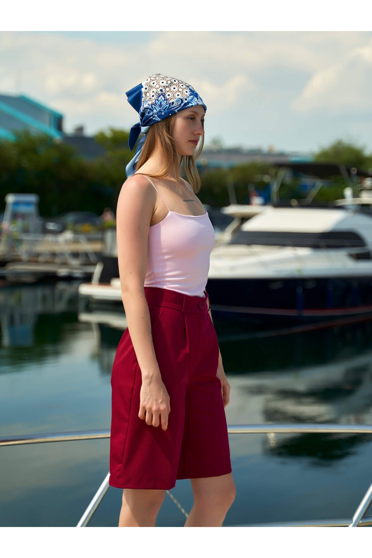 010745 PLEATED BERMUDA MODAL SHORTS