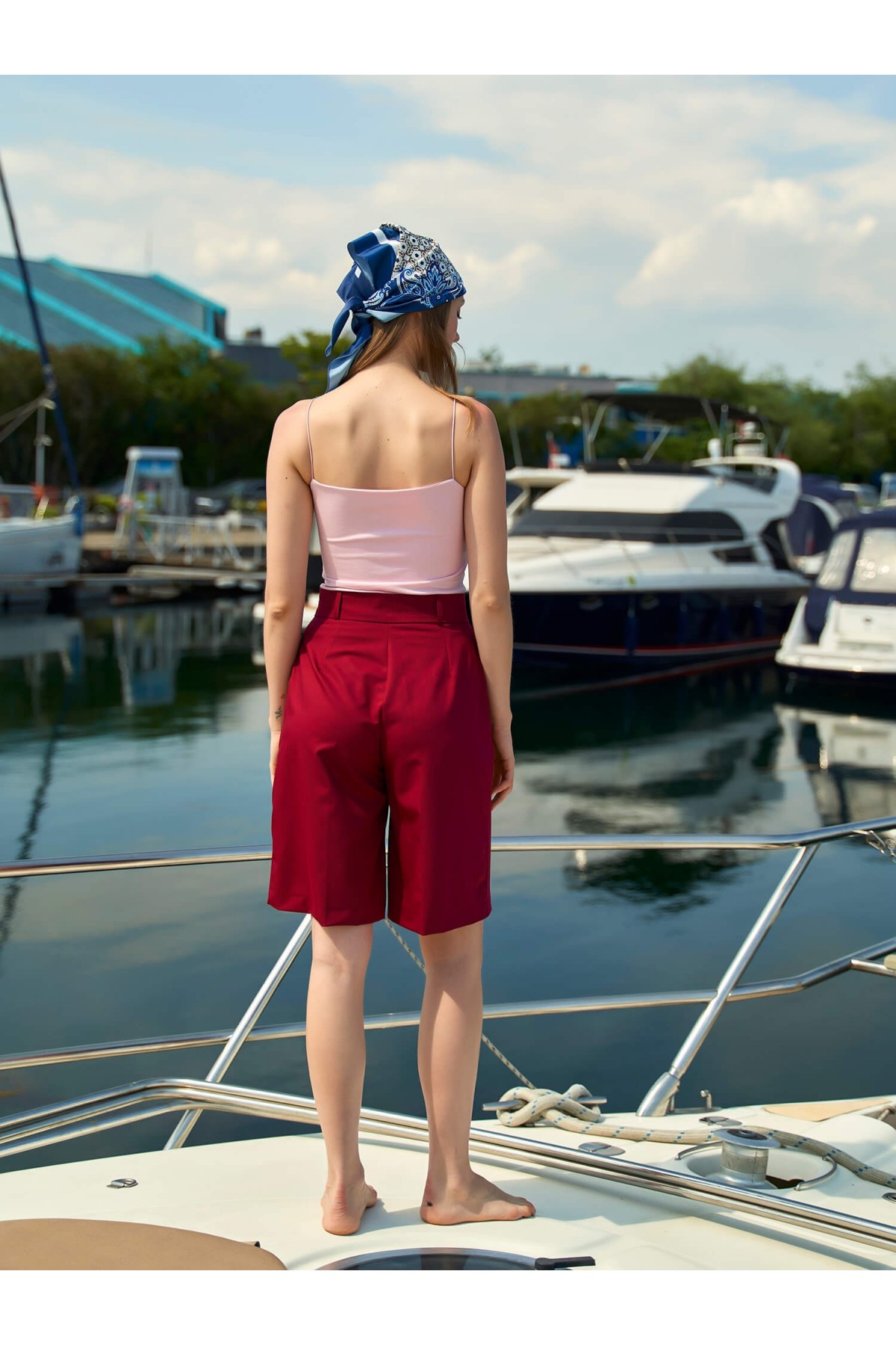 010745 PLEATED BERMUDA MODAL SHORTS