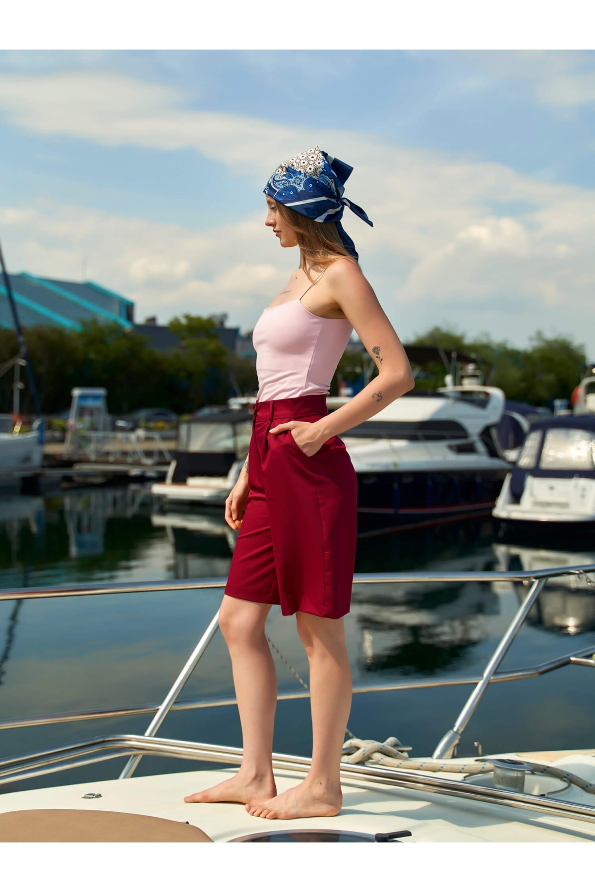010745 PLEATED BERMUDA MODAL SHORTS