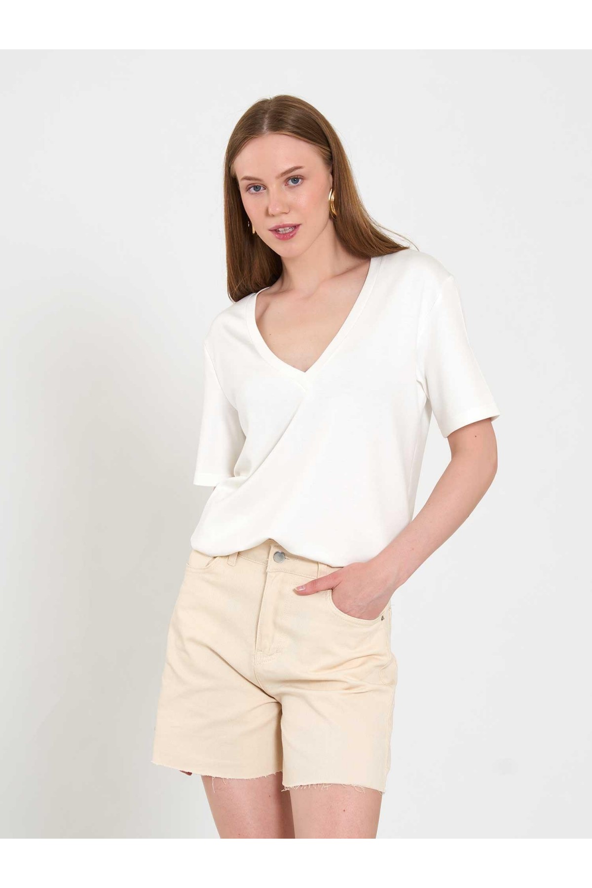 010877 Denim Mini Şort