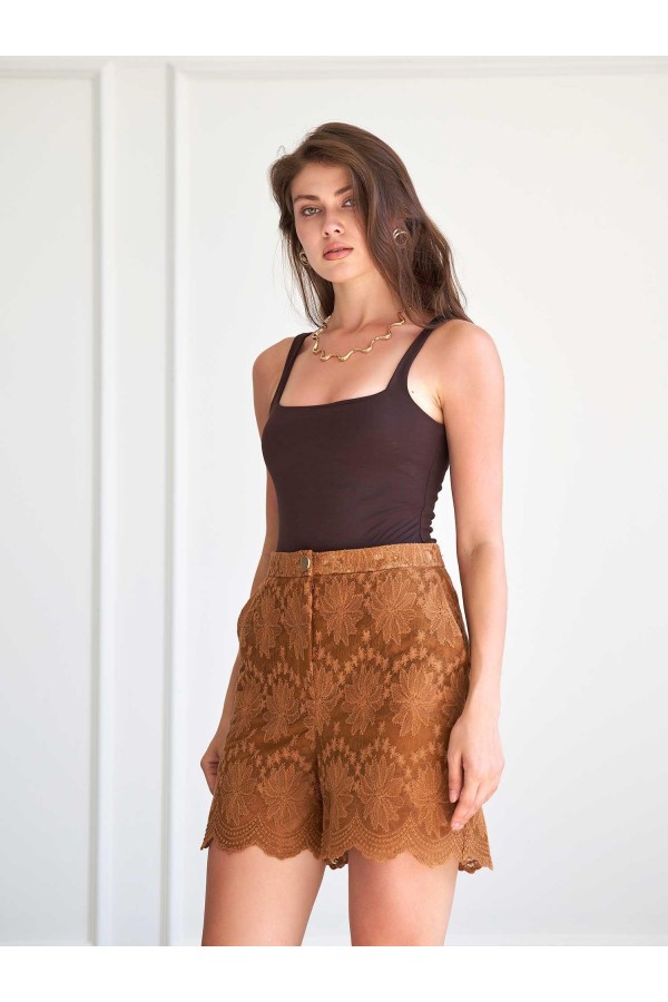 010881 Dantel Görünümlü City Boy Short