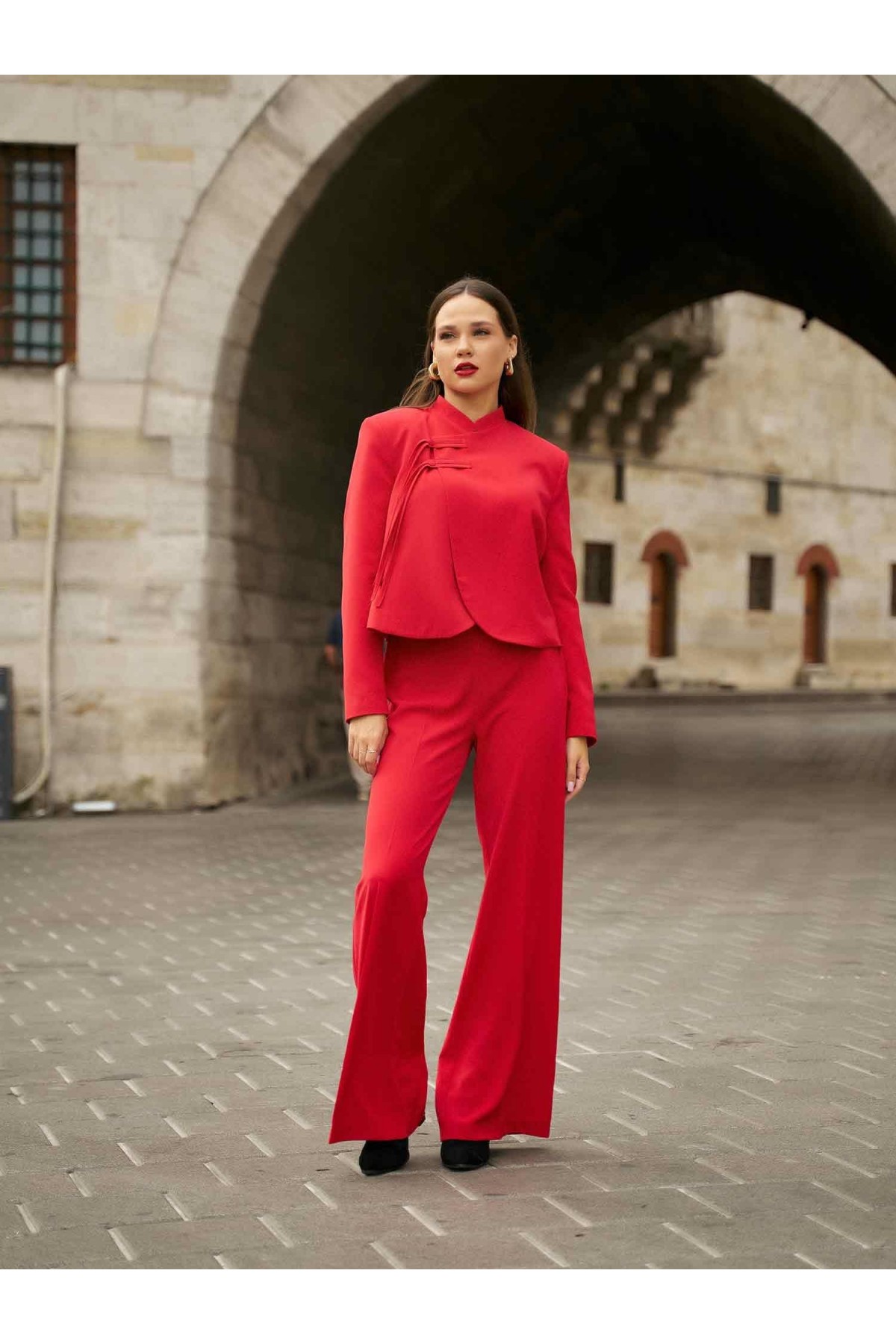 031729 Minimal Yan Fermuar Detaylı Pantolon