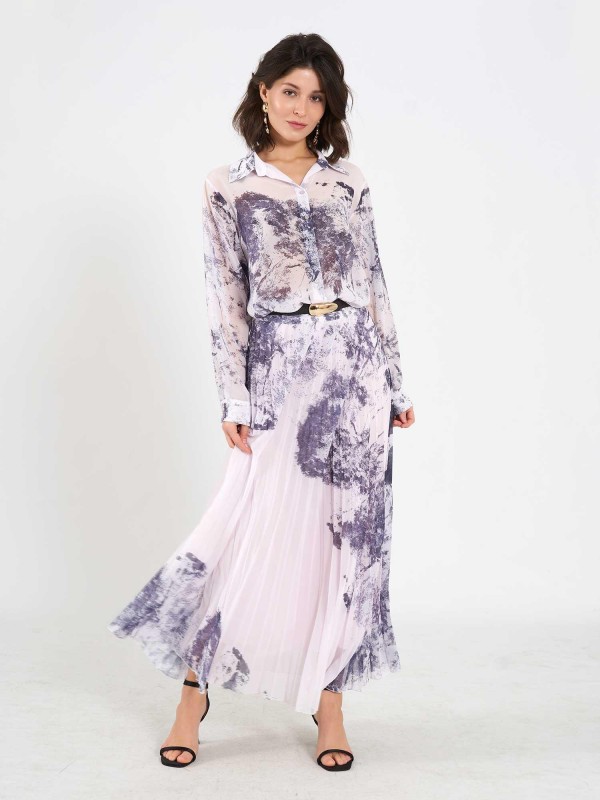 041189 Suluboya Efektli Piliseli Etek