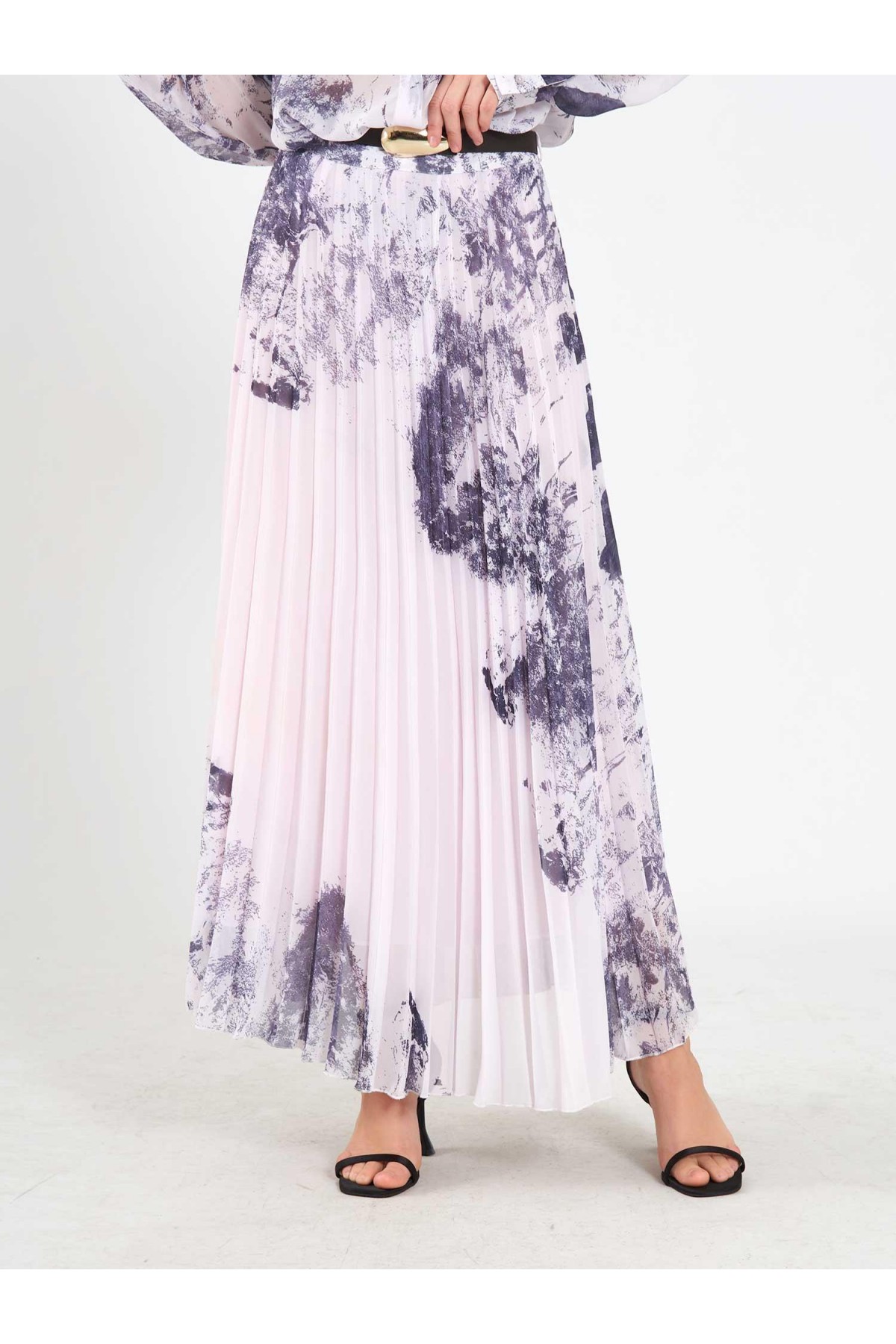 041189 Suluboya Efektli Piliseli Etek