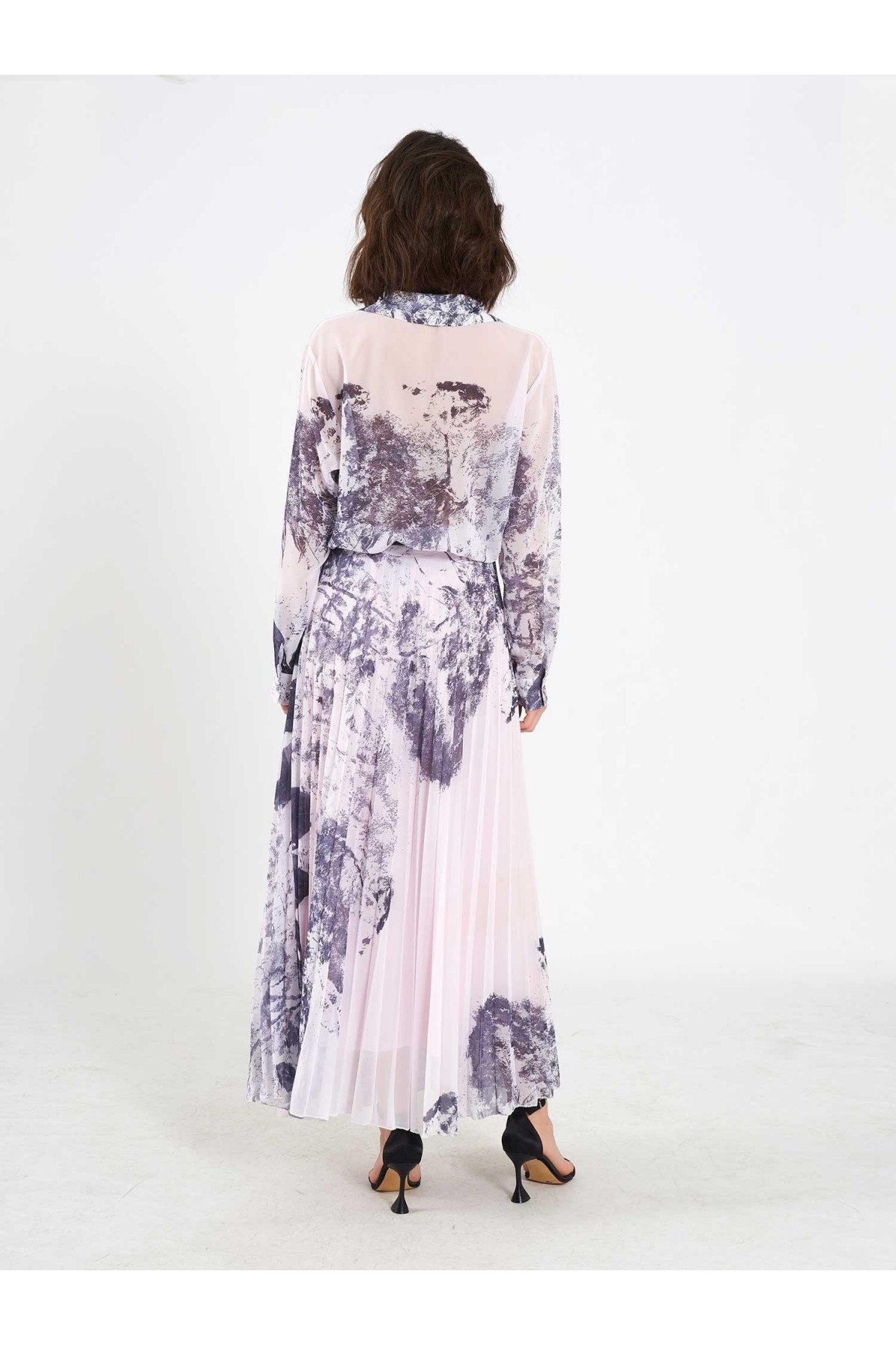 041189 Suluboya Efektli Piliseli Etek