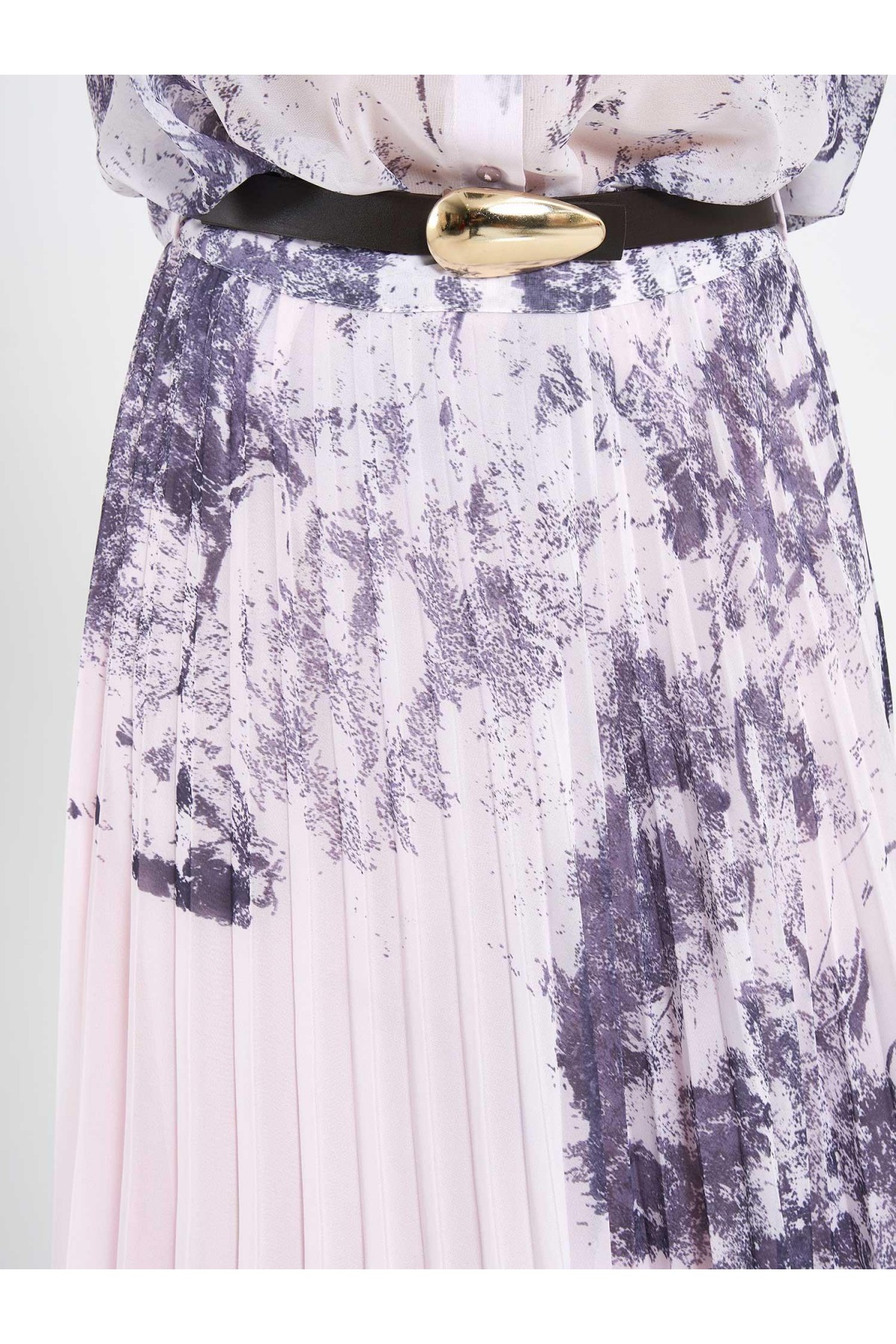 041189 Suluboya Efektli Piliseli Etek