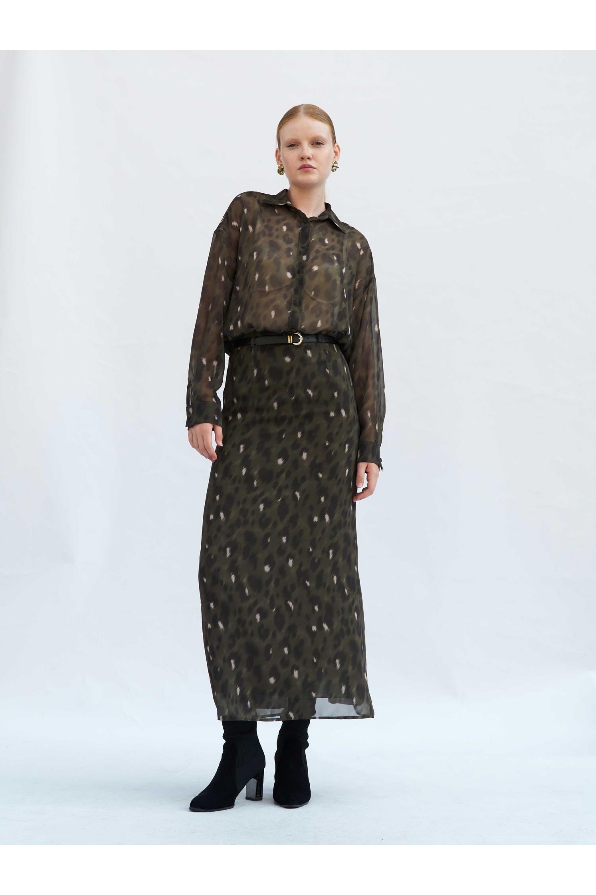 041252 Benek Desenli Maxi Etek