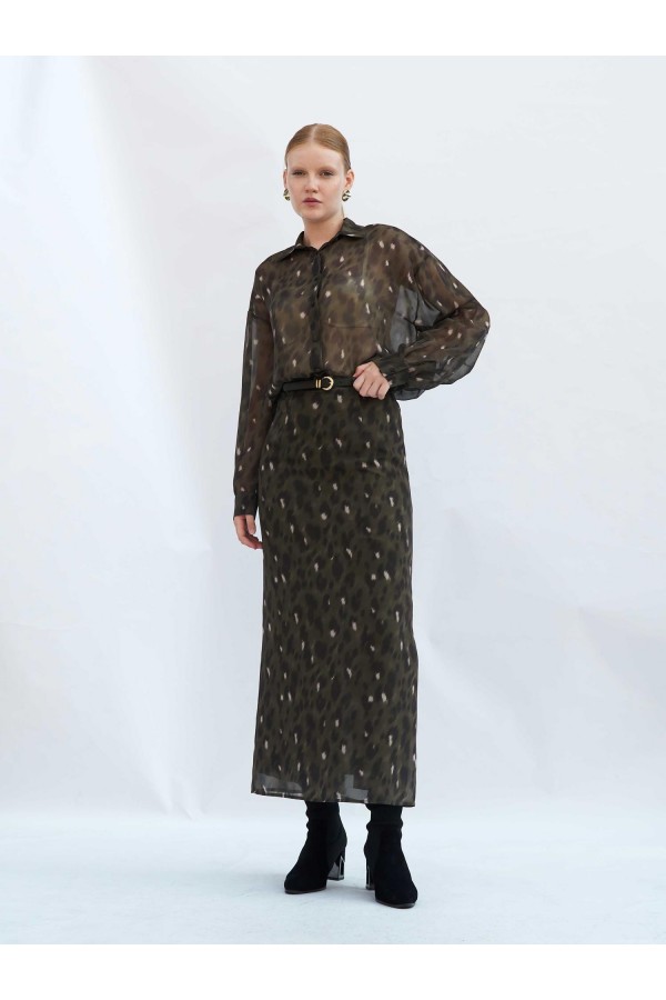 041252 Benek Desenli Maxi Etek