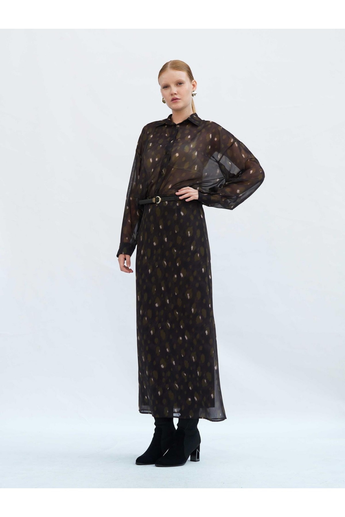 041252 Benek Desenli Maxi Etek