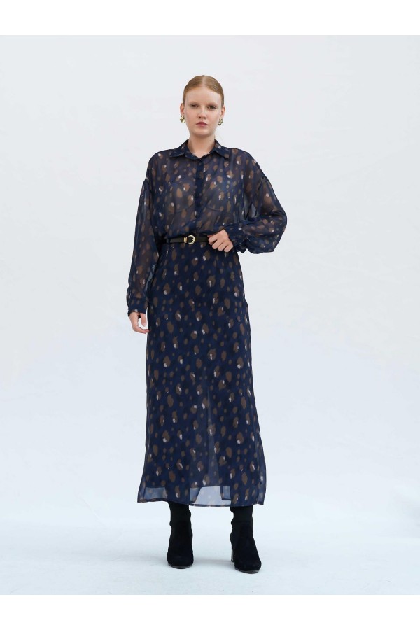 041252 Benek Desenli Maxi Etek