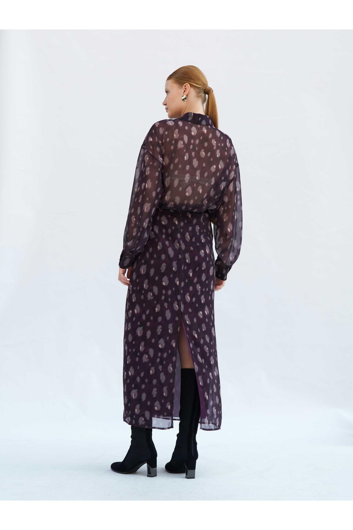 041252 Benek Desenli Maxi Etek