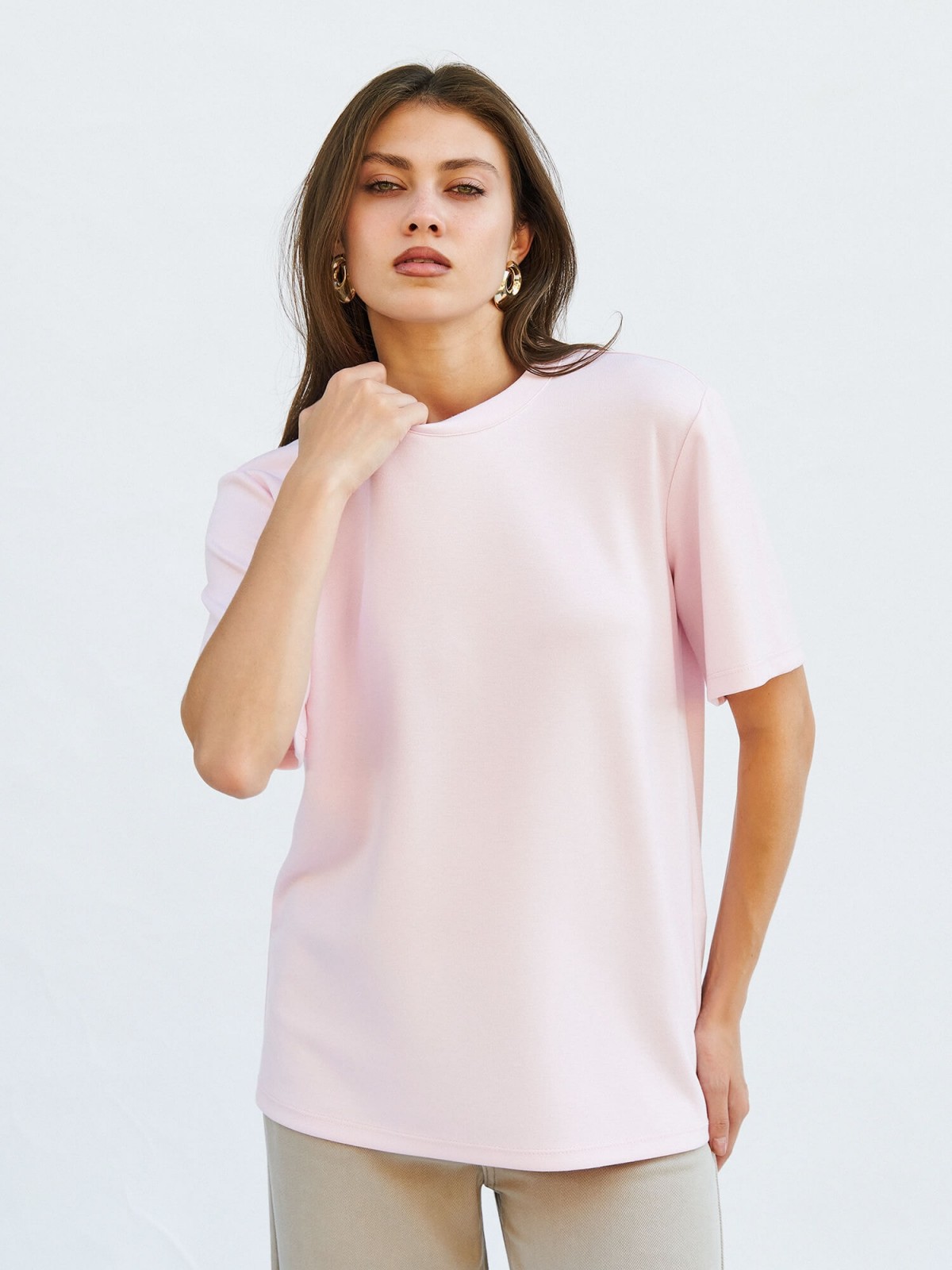 050642 BİSİKLET YAKALI OVERSİZE TSHIRT