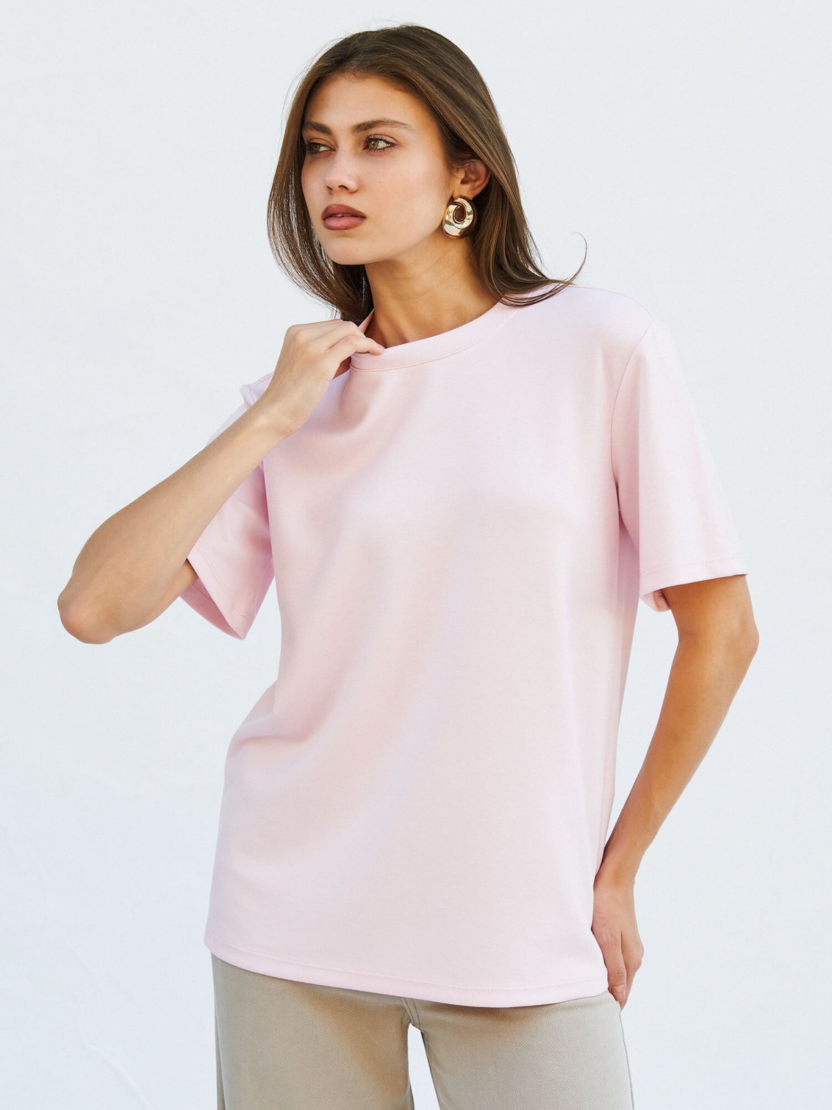 050642 BİSİKLET YAKALI OVERSİZE TSHIRT